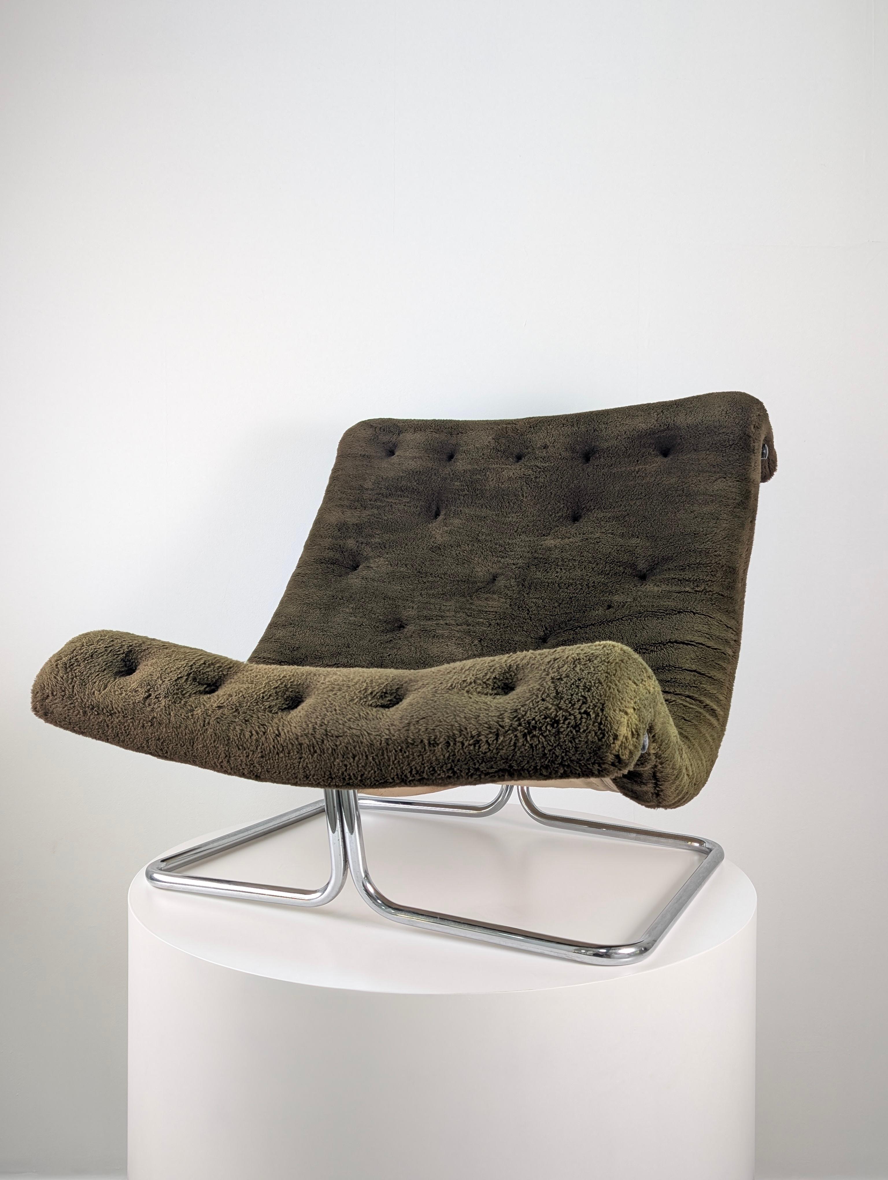 Fin du 20e siècle RUUD EKSTRAND & CHRISTER NORMAN Green Lounge Chair, Sweden, 1970s en vente