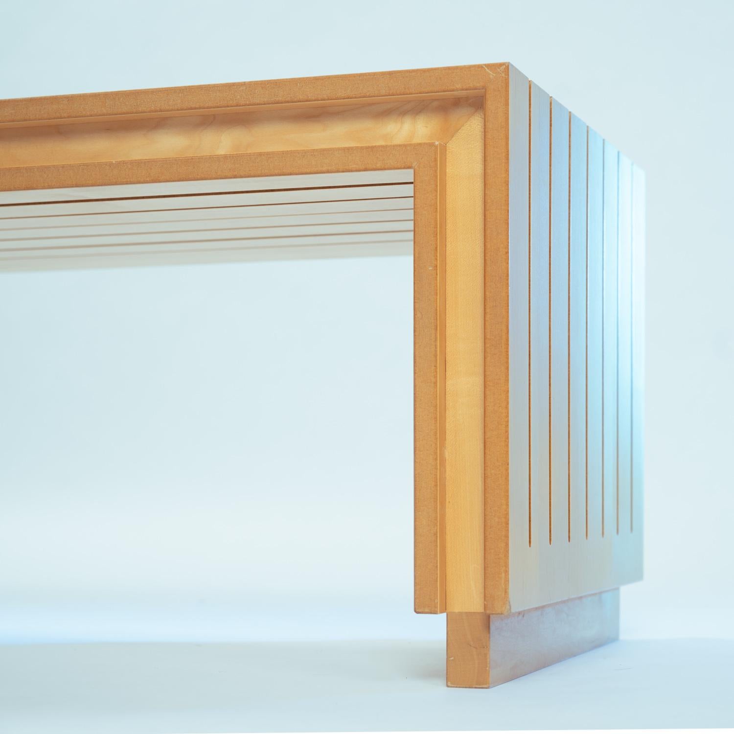 Banco de listones de madera de olmo Ruud Jan Kokke, diseño holandés años 80 en venta 4