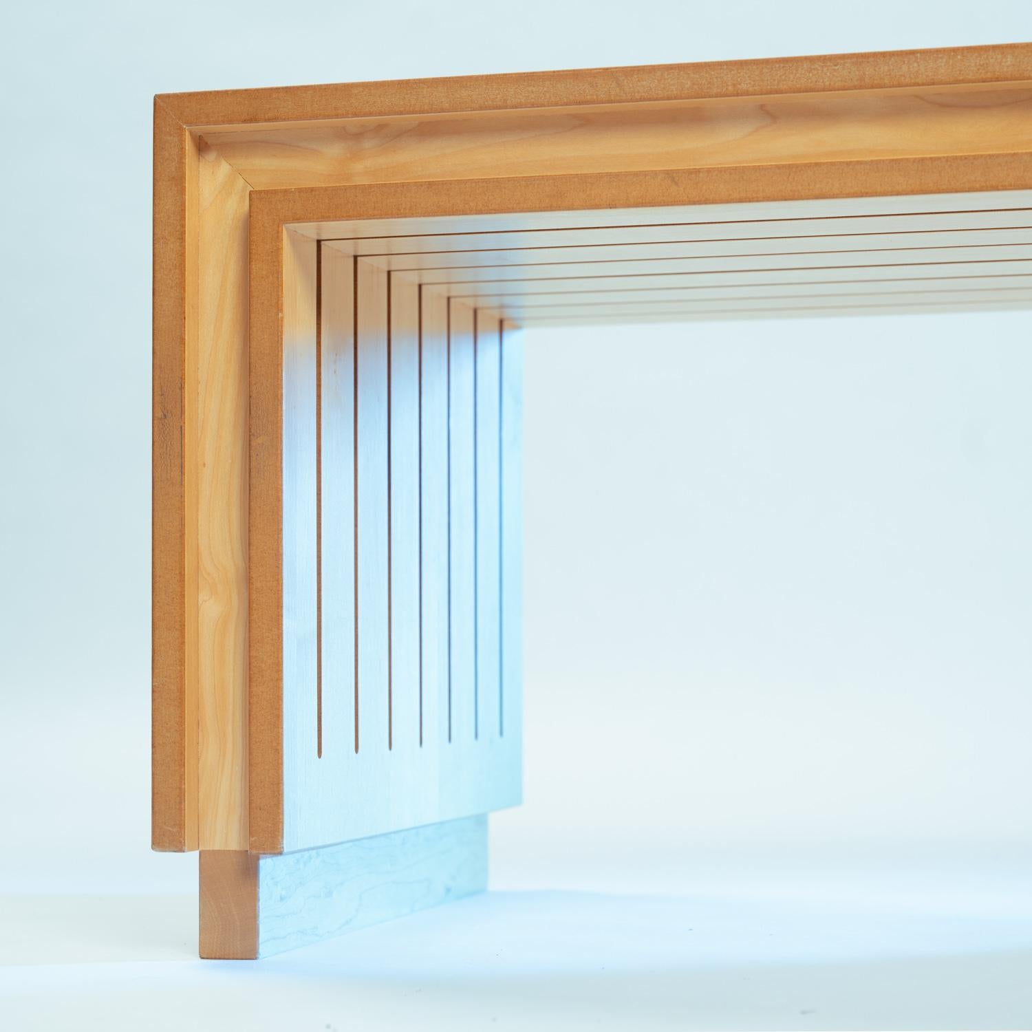 Banco de listones de madera de olmo Ruud Jan Kokke, diseño holandés años 80 en venta 5