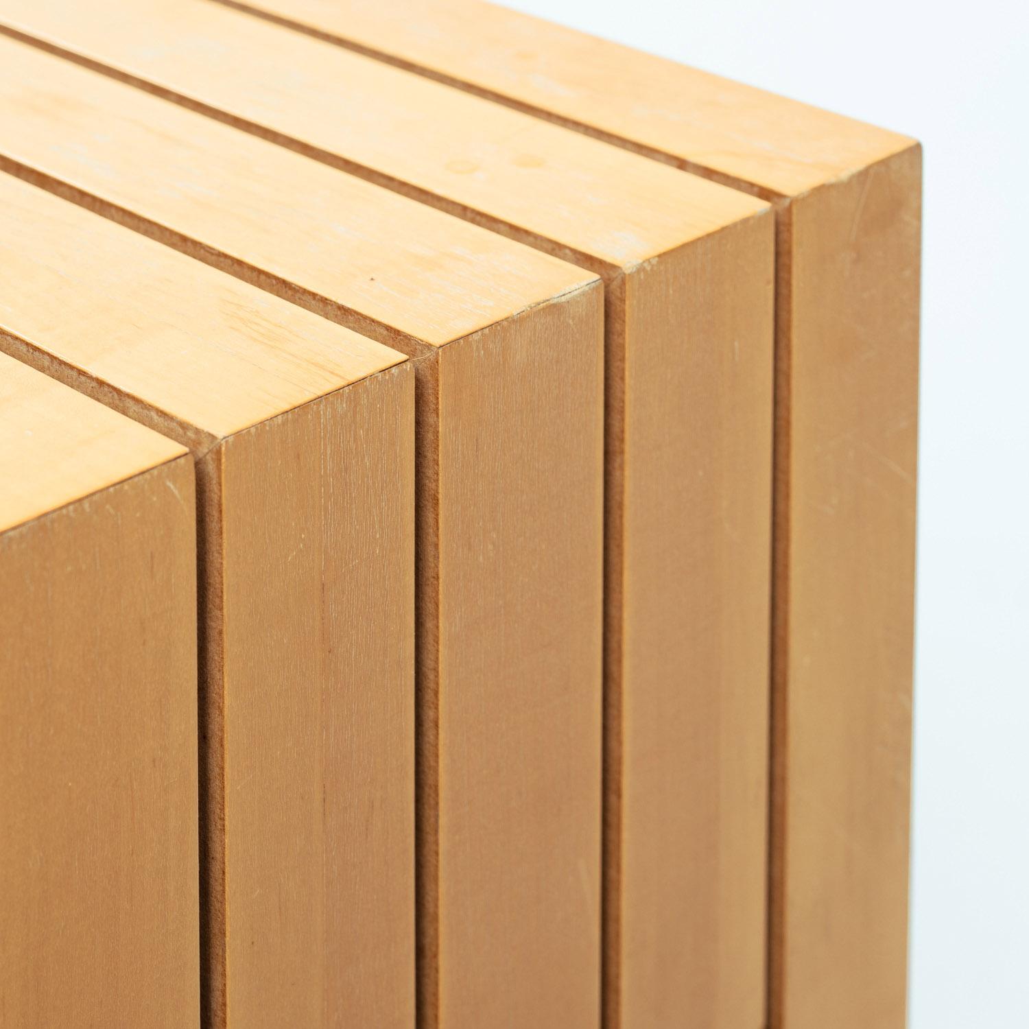 Olmo Panca a doghe in legno di olmo Ruud Jan Kokke, design olandese anni '80 in vendita