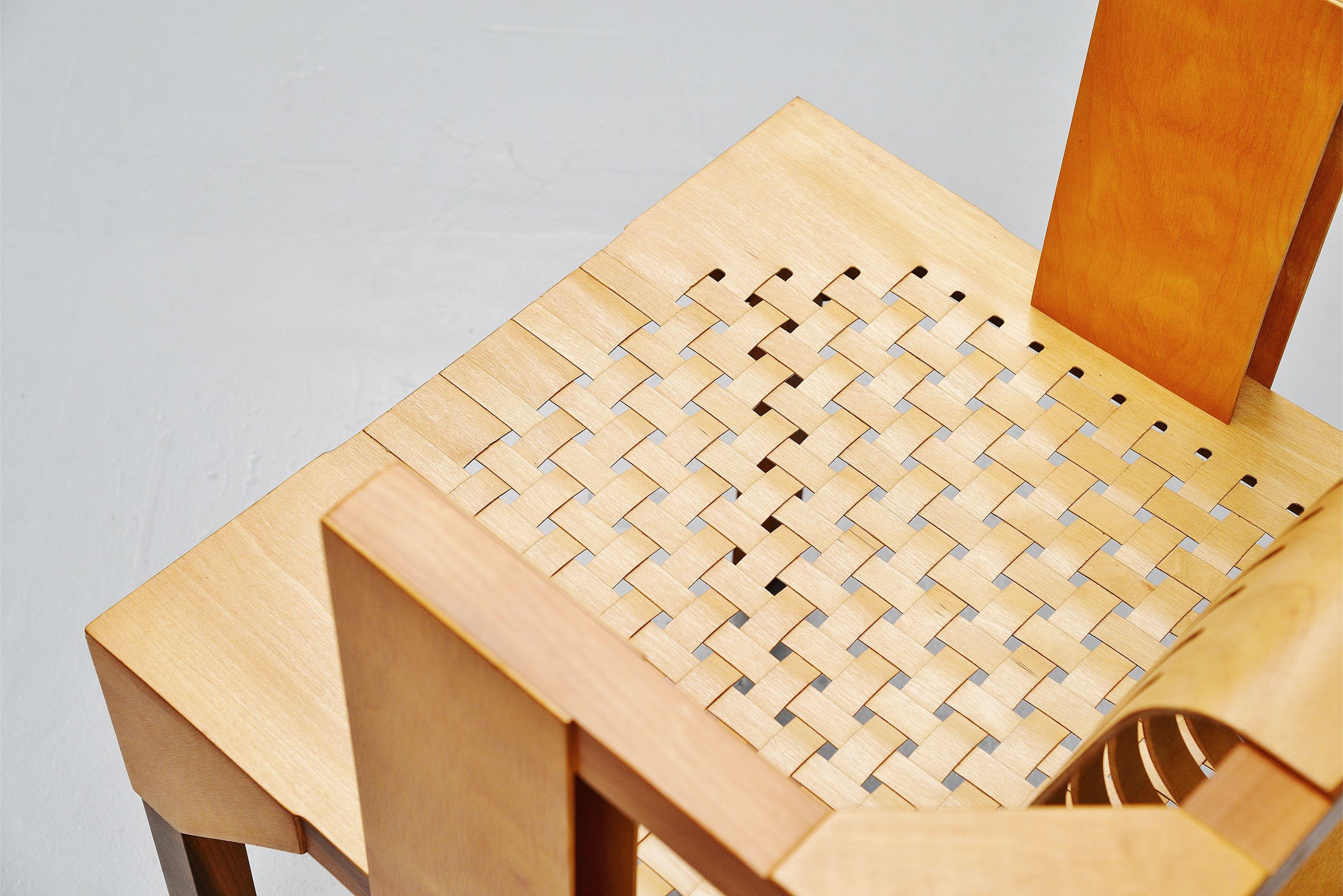 Dutch Ruud Jan Kokke Modernist Slat Chair, Holland, 1986