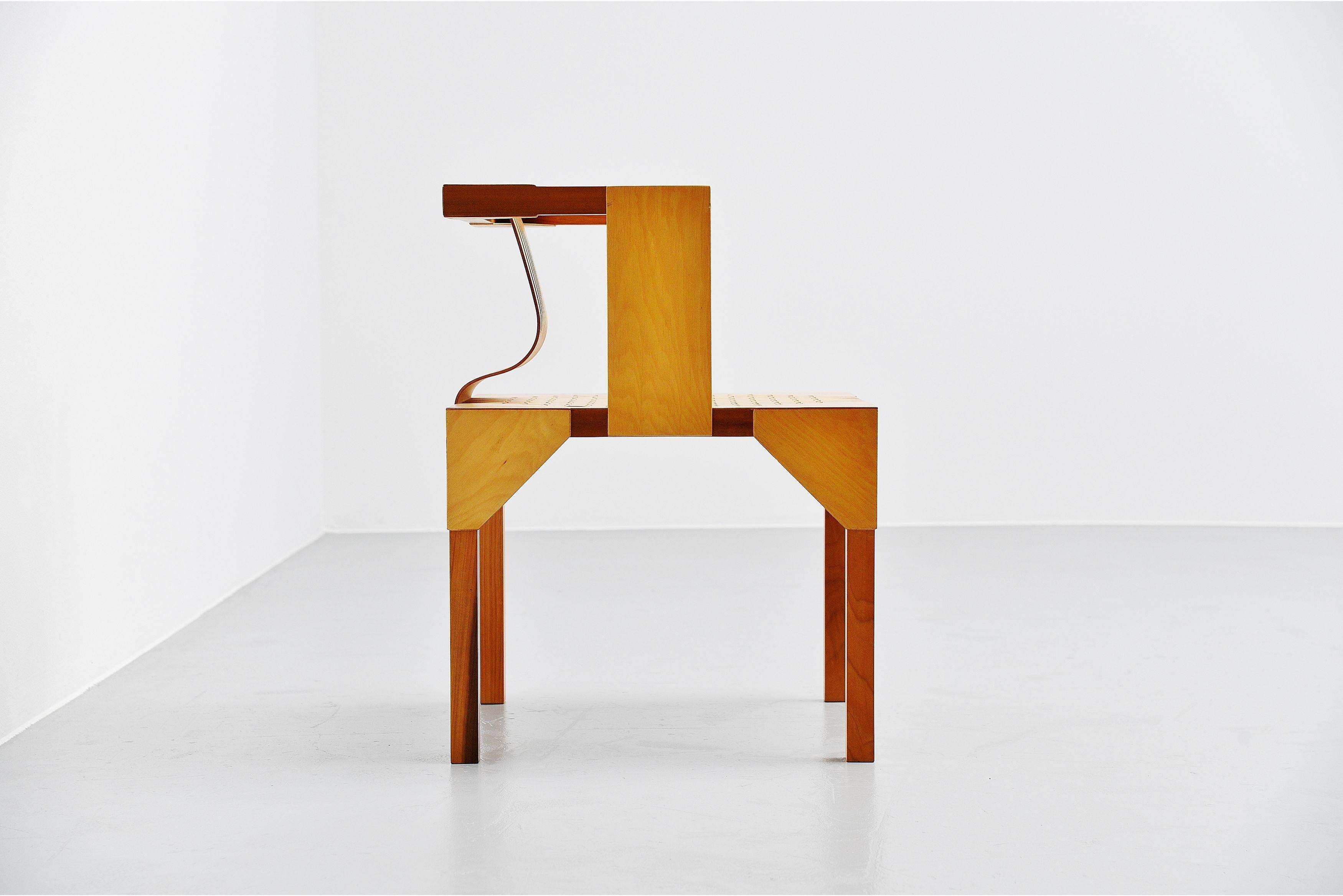 Late 20th Century Ruud Jan Kokke Modernist Slat Chair, Holland, 1986