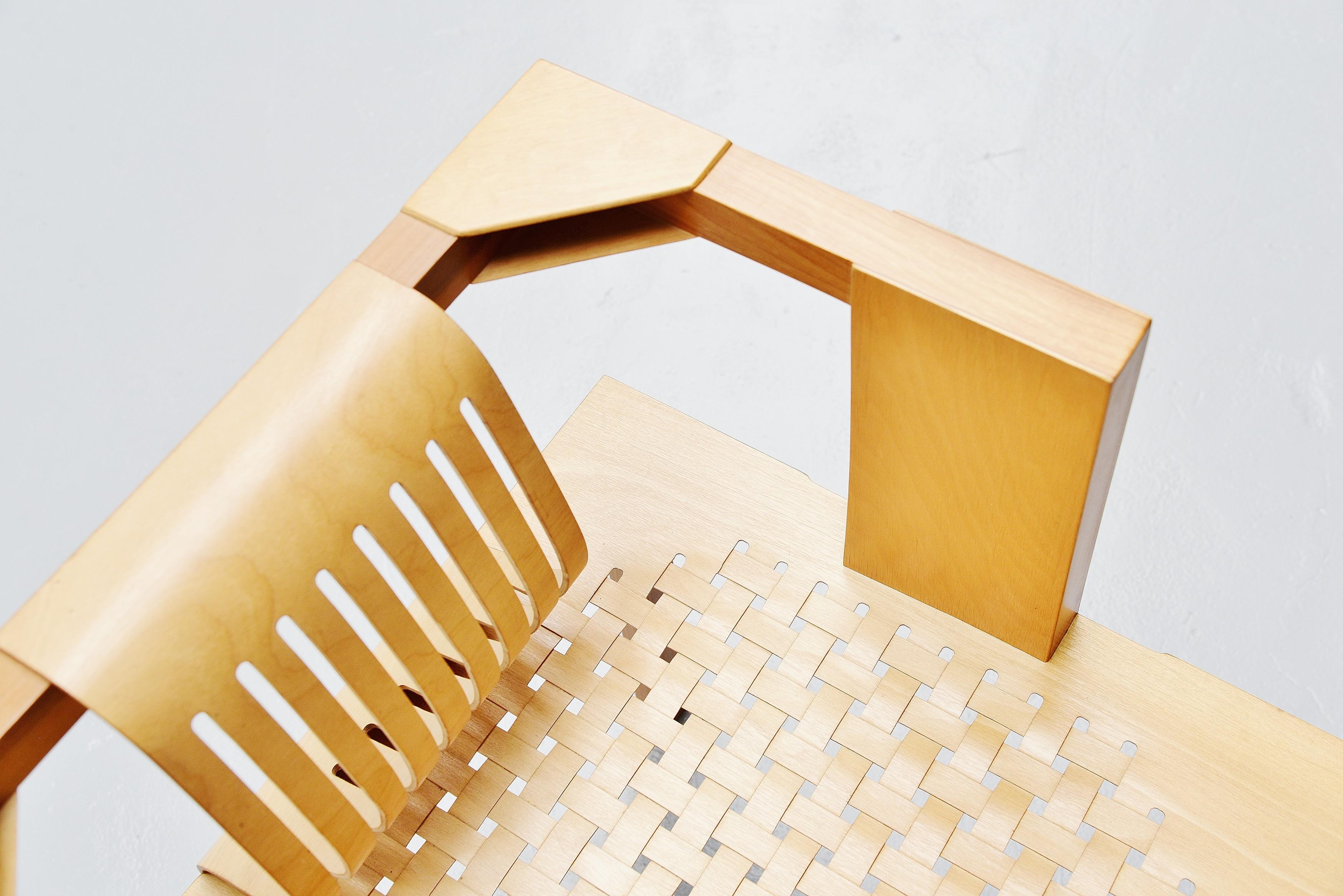 Ruud Jan Kokke Modernist Slat Chair, Holland, 1986 1