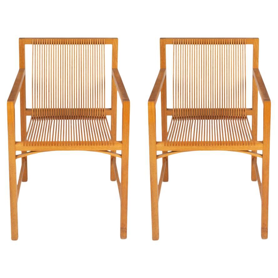 Ruud Jan Kokke. Pair of minimalist oak armchairs. 1980s For Sale