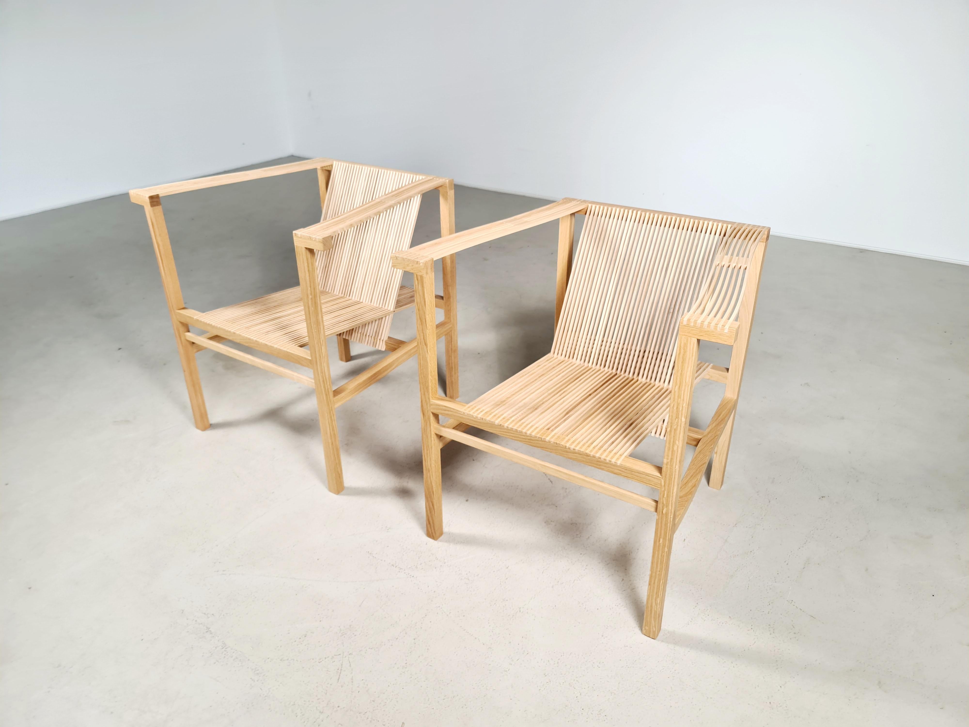 Dutch Ruud-Jan Kokke Slat Chair 'fauteuil 21', the Netherlands For Sale