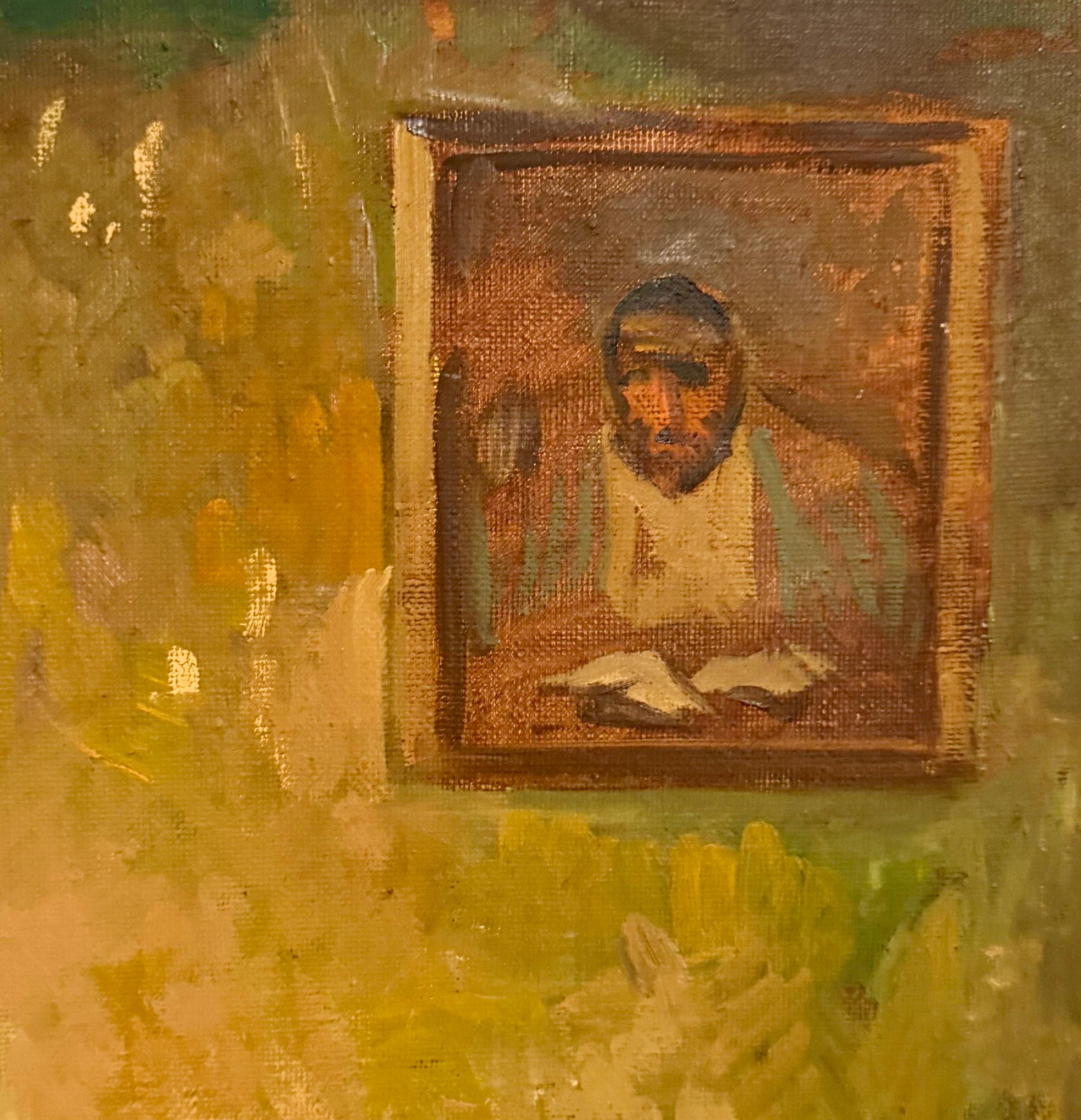 Peinture à l'huile juive post-soviétique ukrainienne russe Bougies de shabbat Prières judaïques en vente 1