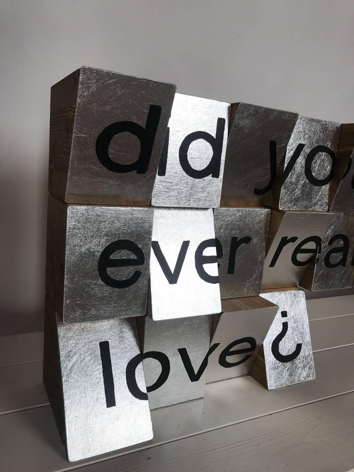 The Hope, Conceptual Contemporary piece, Silver Leaf, Wooden blocks Signed For Sale 5