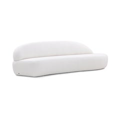 Modular Sofa in White Faux Sheepskin Fabric, Left-Side Customizable Ruy Design