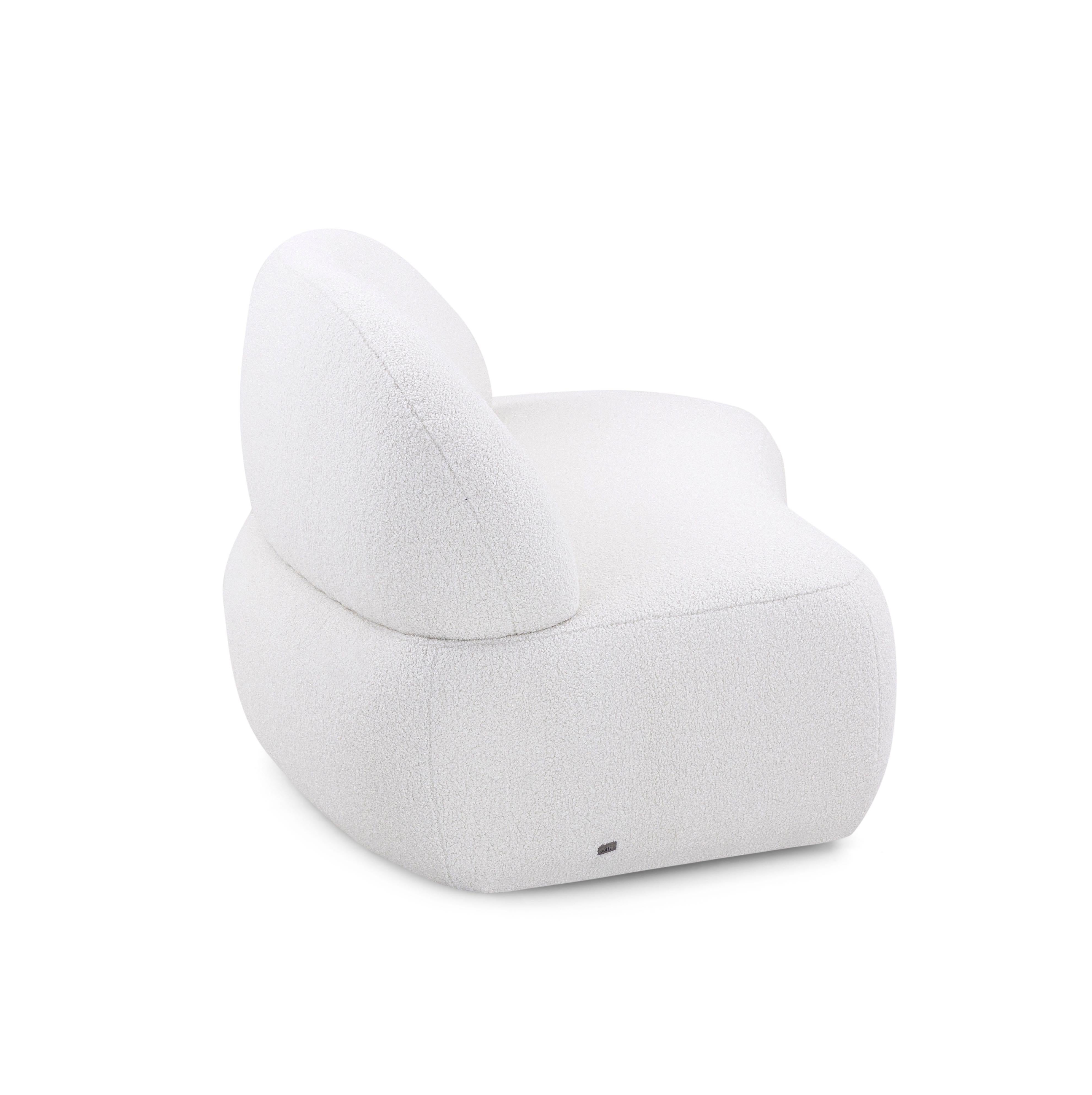 Moderne Canapé modulaire en fausse peau de mouton blanc, design rubis personnalisable à l'avant et à l'arrière en vente