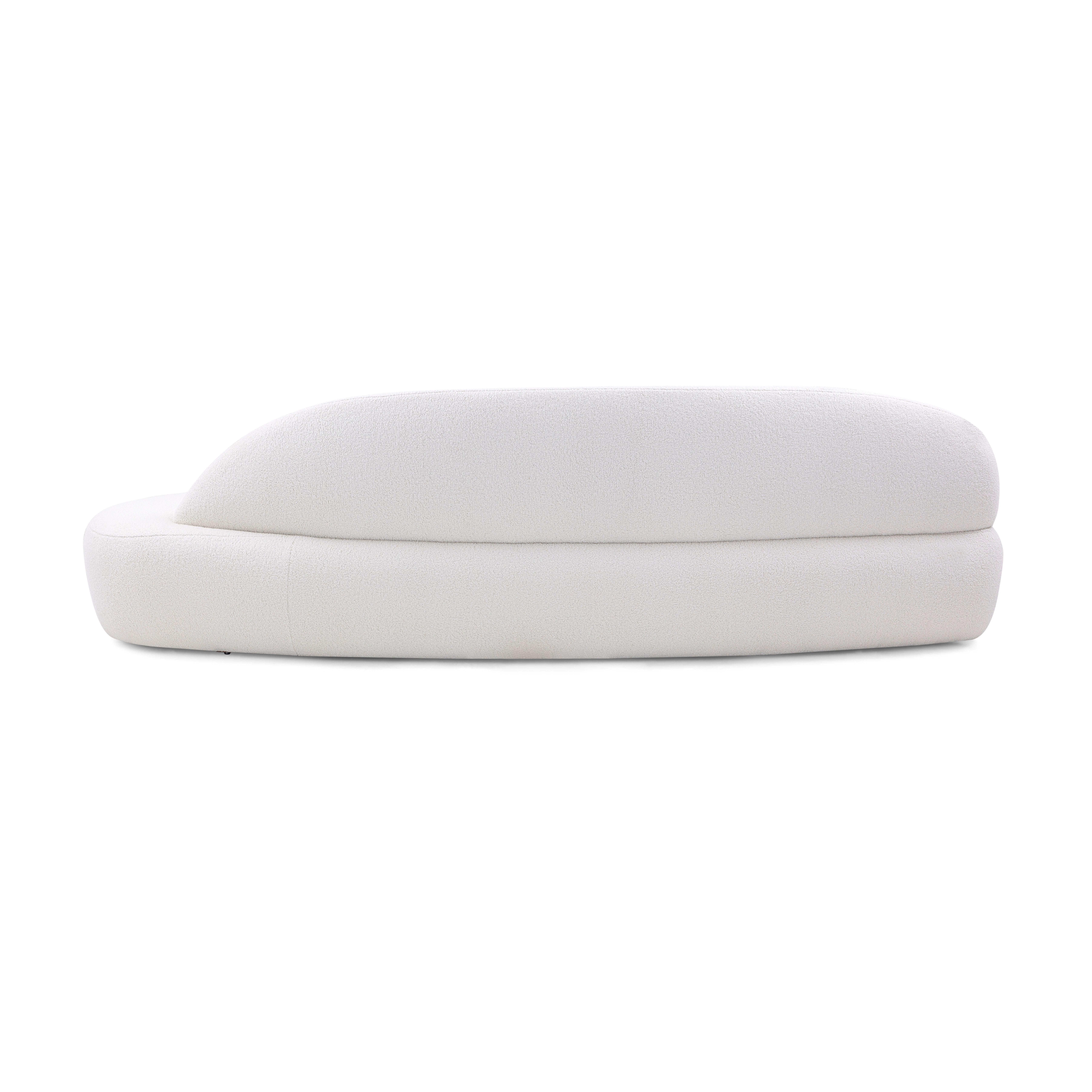 Brésilien Canapé modulaire en fausse peau de mouton blanc, design rubis personnalisable à l'avant et à l'arrière en vente