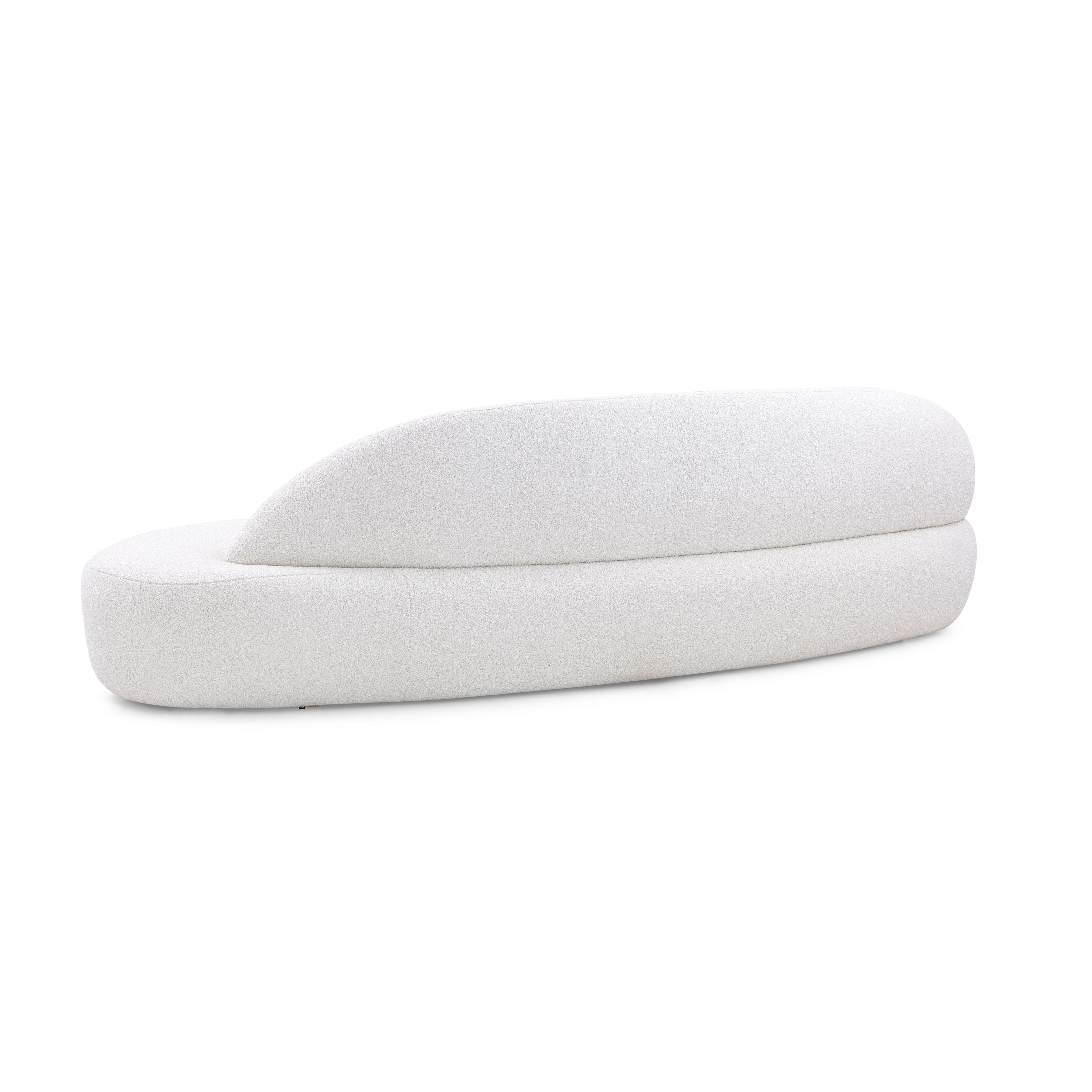 Canapé modulaire en fausse peau de mouton blanc, design rubis personnalisable à l'avant et à l'arrière Neuf - En vente à Miami, FL