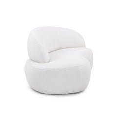 Modulares Sofa aus weißem Schafsfellstoff aus weißem Faux Sheepskin-Stoff, rechtsseitig anpassbares Ruinendesign