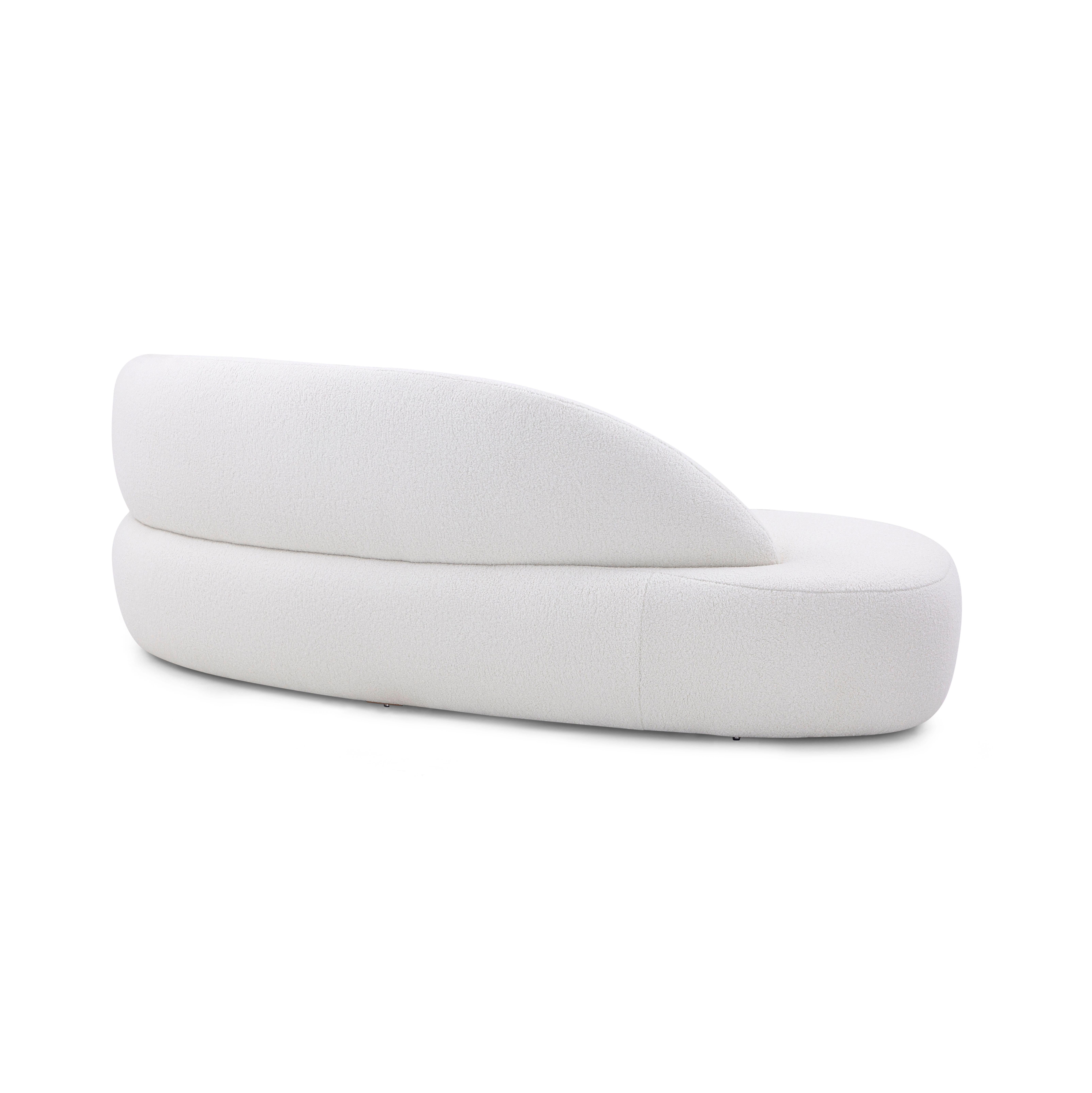 Moderne Canapé modulaire blanc en fausse peau de mouton, design Ruy personnalisable à l'avant et à l'arrière en vente