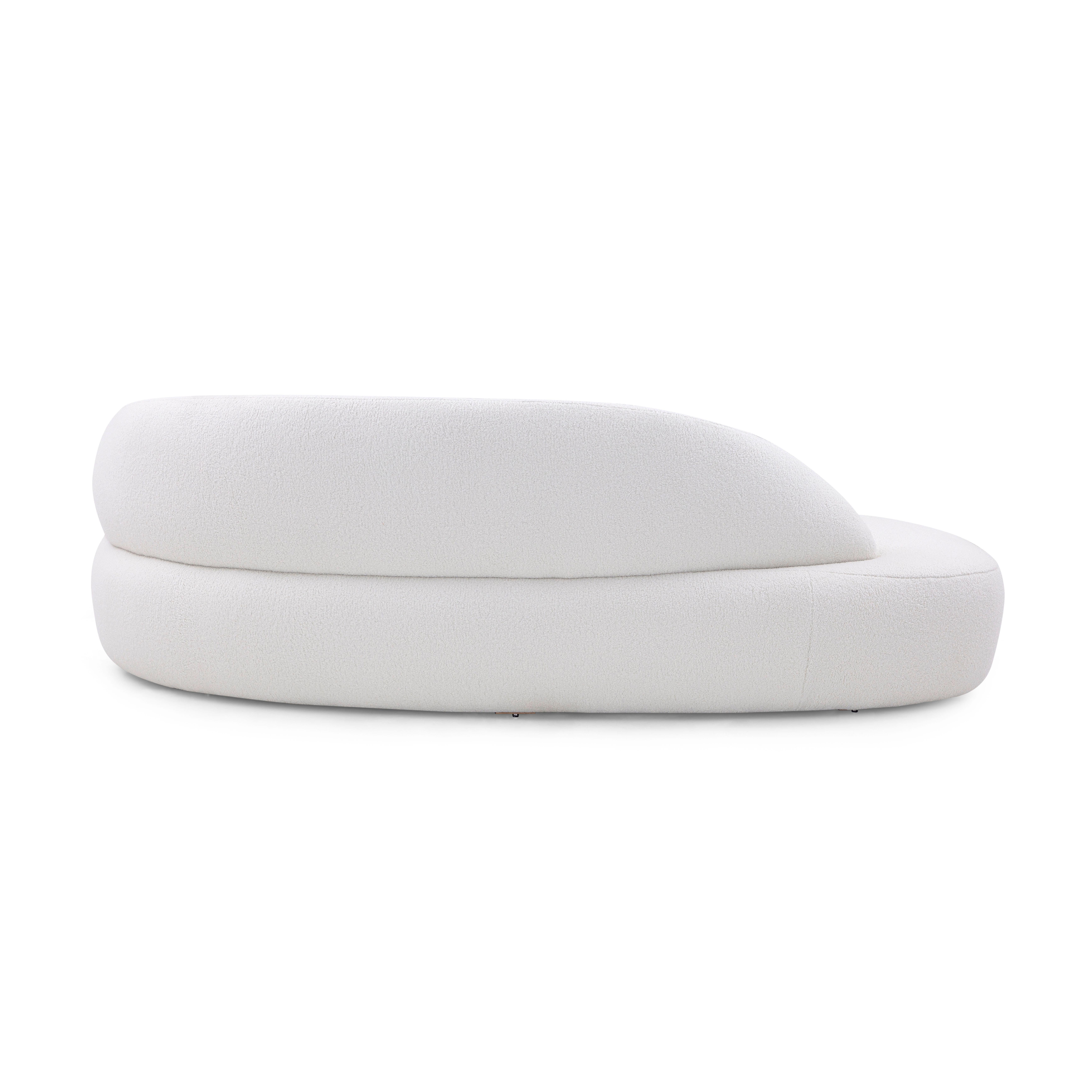Brésilien Canapé modulaire blanc en fausse peau de mouton, design Ruy personnalisable à l'avant et à l'arrière en vente