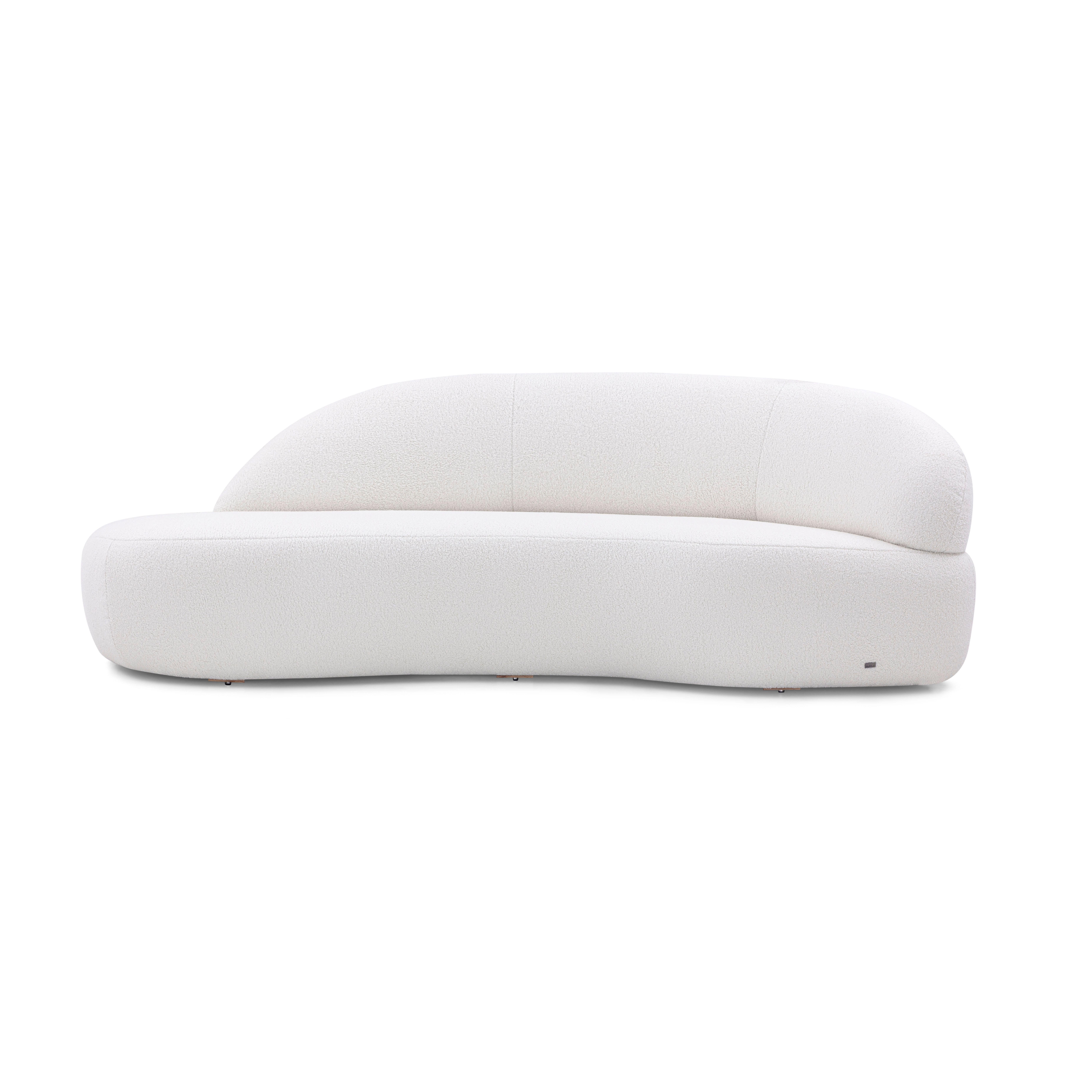 XXIe siècle et contemporain Canapé modulaire blanc en fausse peau de mouton, design Ruy personnalisable à l'avant et à l'arrière en vente