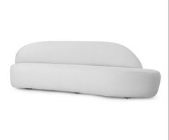 Modulares Left-Side-Sofa aus weißem Boucle-Stoff, anpassbares Ruinendesign