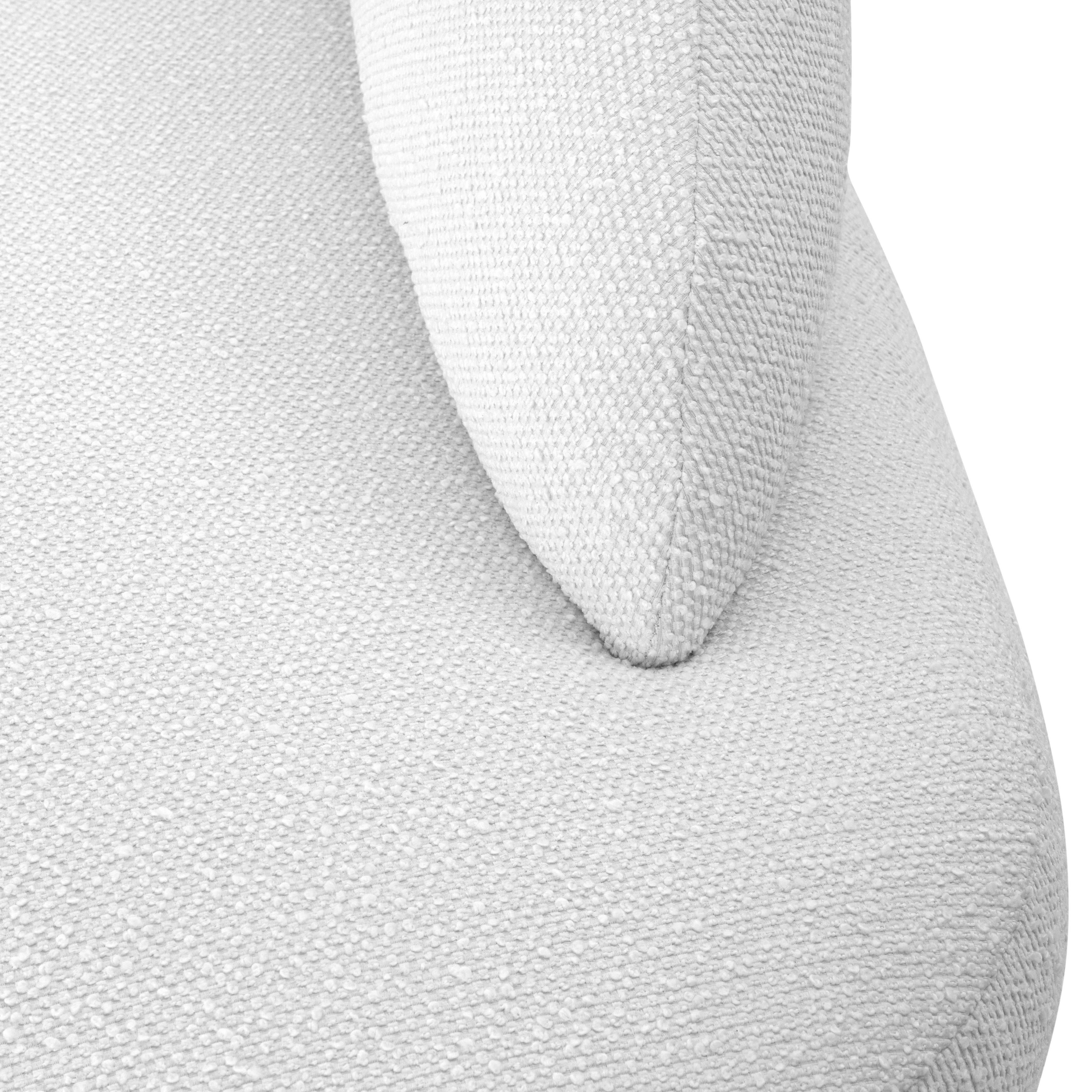 Modern Modular Left-Side Sofa in White Boucle Fabric, Customizable Ruy Design For Sale