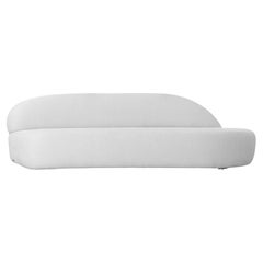 Sofá Modular Lateral Izquierdo en Tejido Boucle Blanco, Diseño Personalizable Ruy