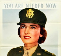 Original Vintage Poster Join The Army Nurse Corps WWII Red Cross Recruitment USA