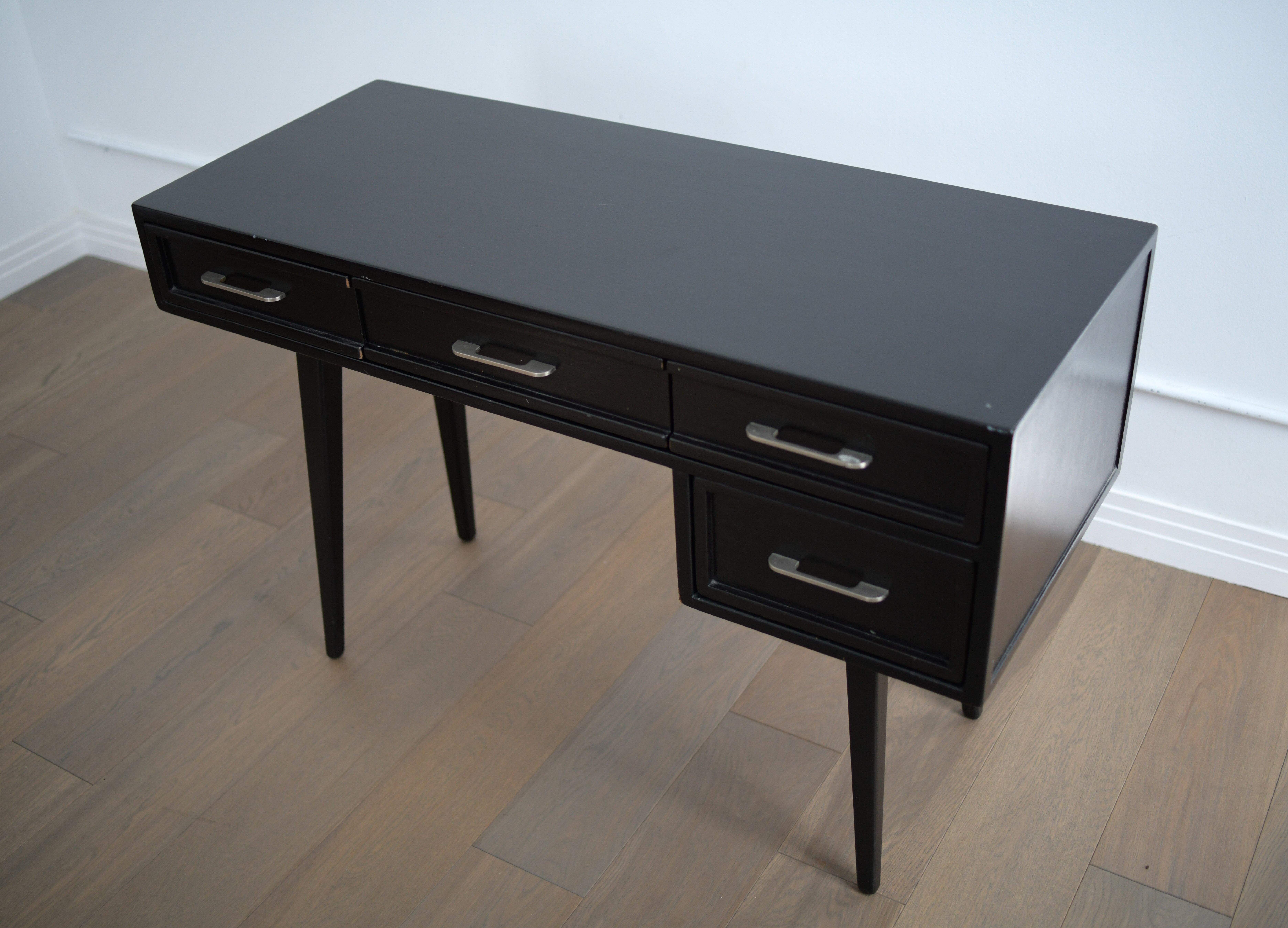 American Rway 4-Drawer Mid Century Desk in Black  For Sale