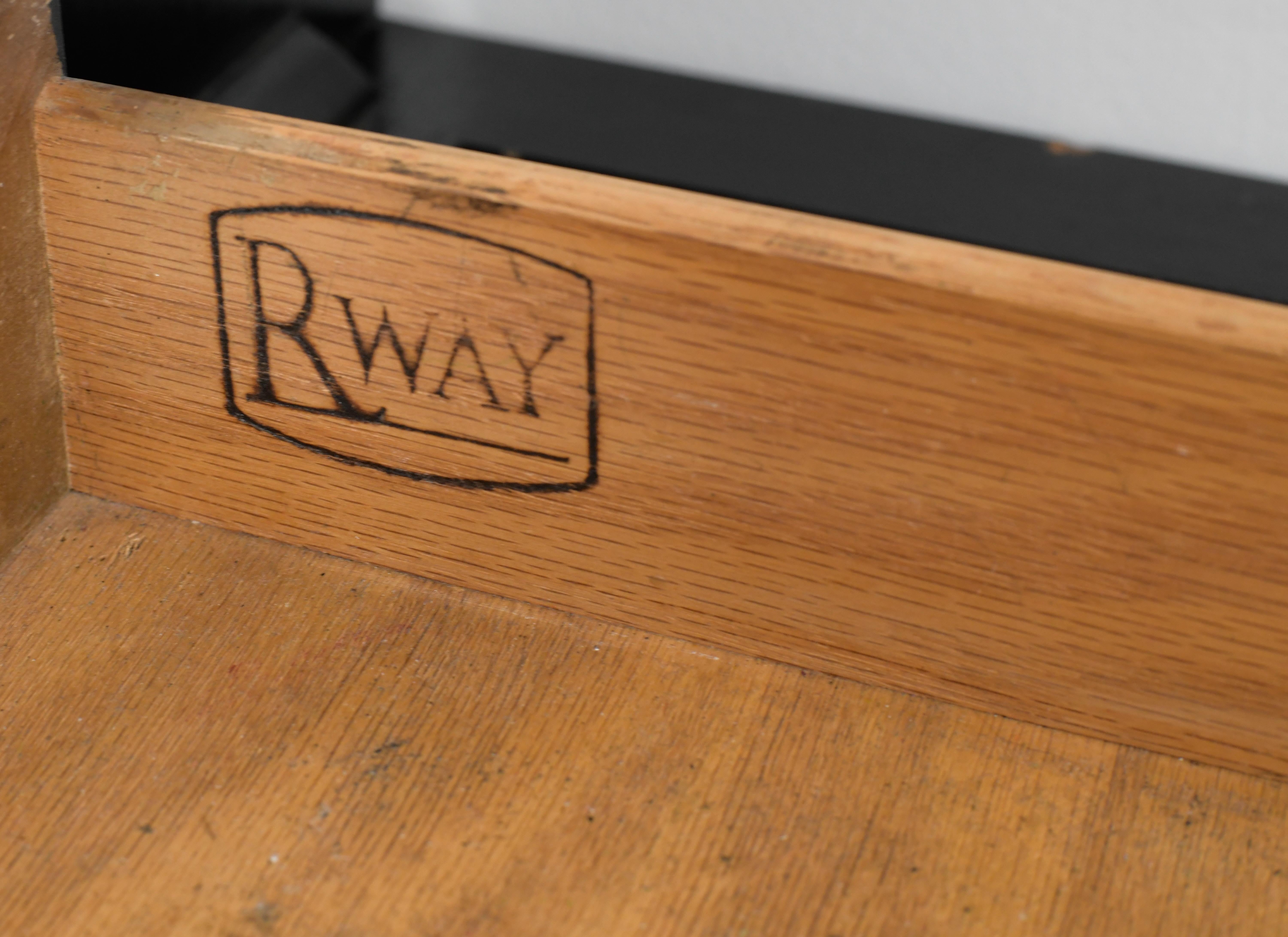 Milieu du XXe siècle RWAY Bureau Mid Century à 4 tiroirs en noir  en vente