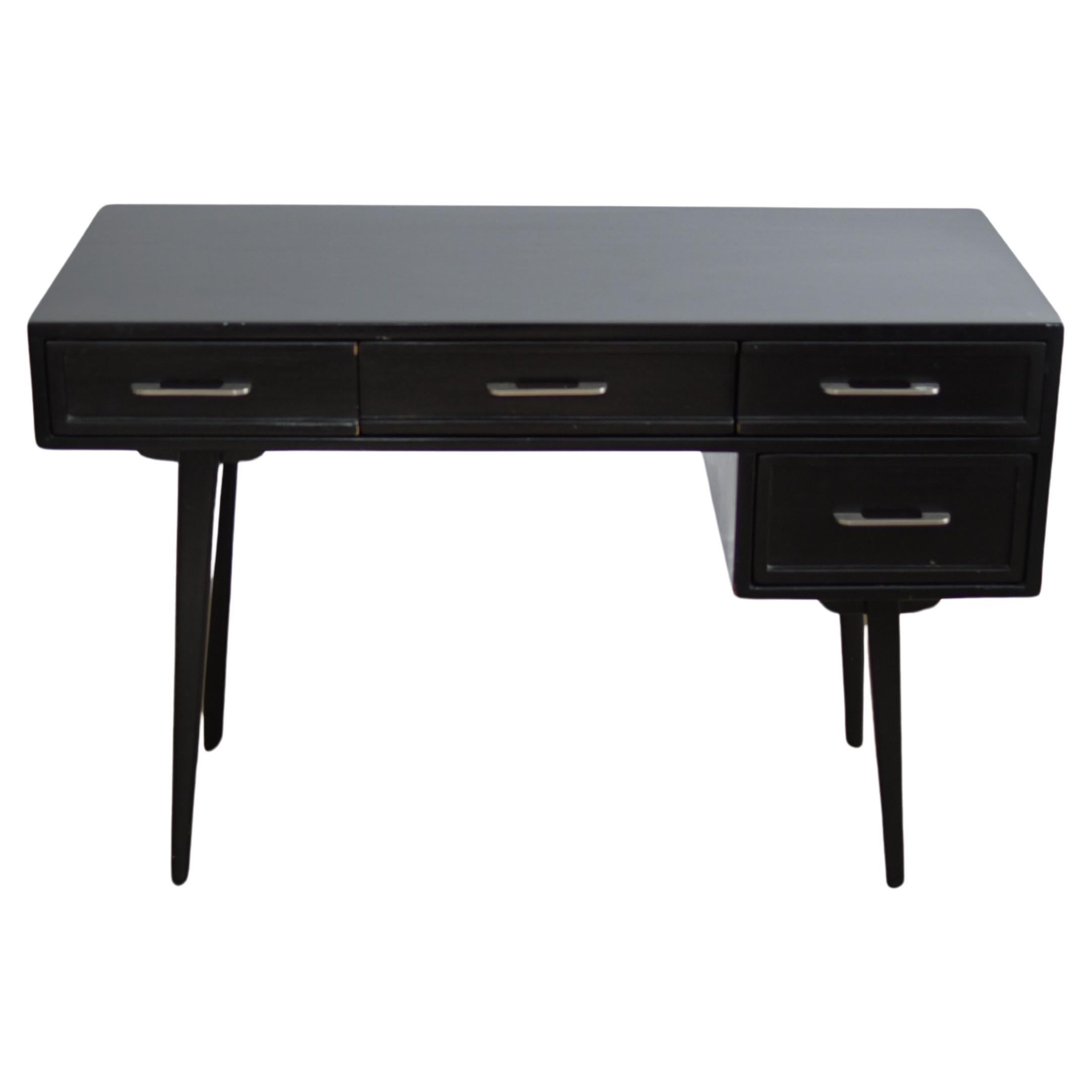 Rway 4-Drawer Mid Century Desk in Black 