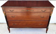 Rway French Empire Commode Dresser Buffet with Glass Top