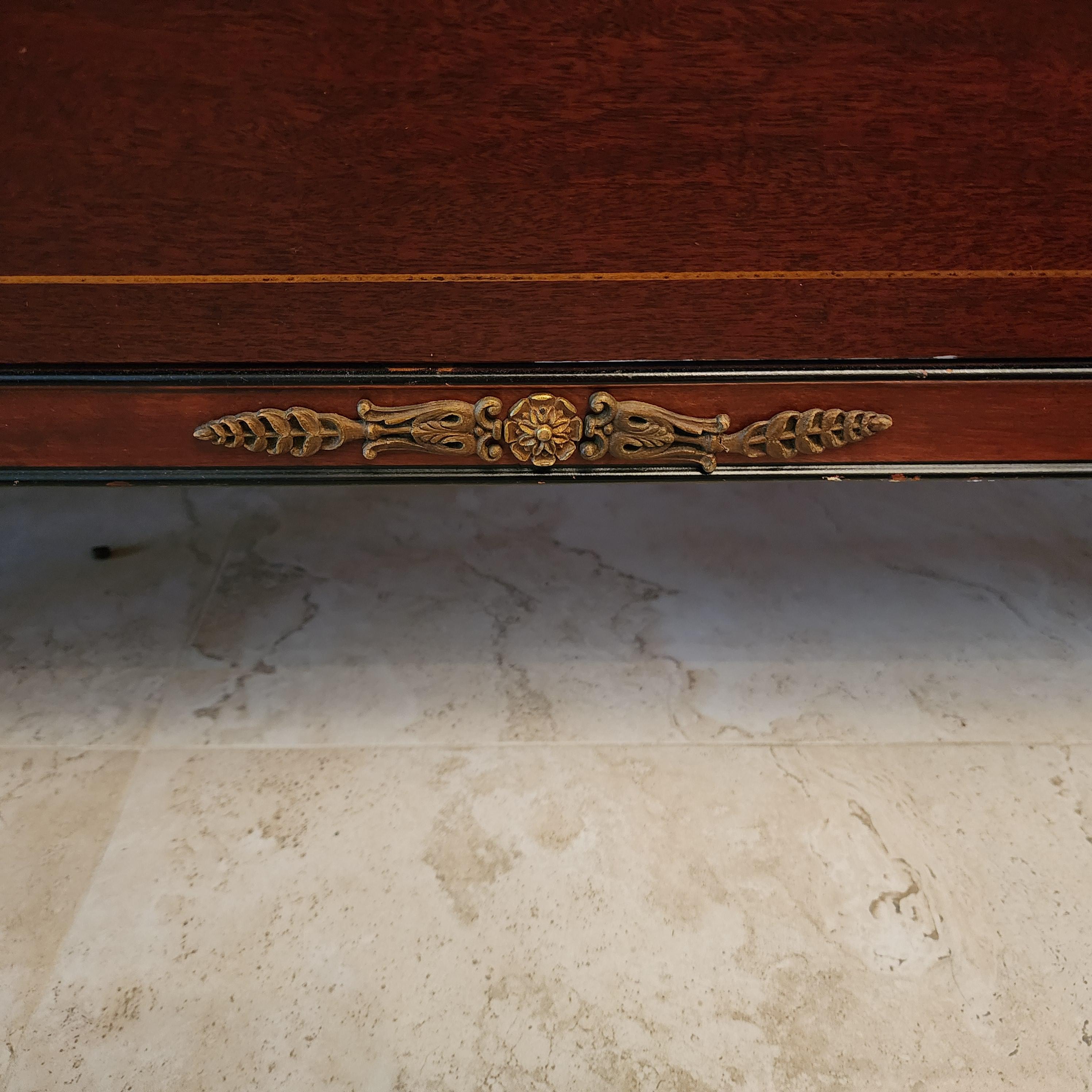 RWAY French Empire Dresser Buffet with Glass Top For Sale 4