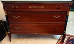 RWAY Buffet buffet Empire français avec dessus en verre