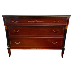 RWAY French Empire Dresser Buffet with Glass Top
