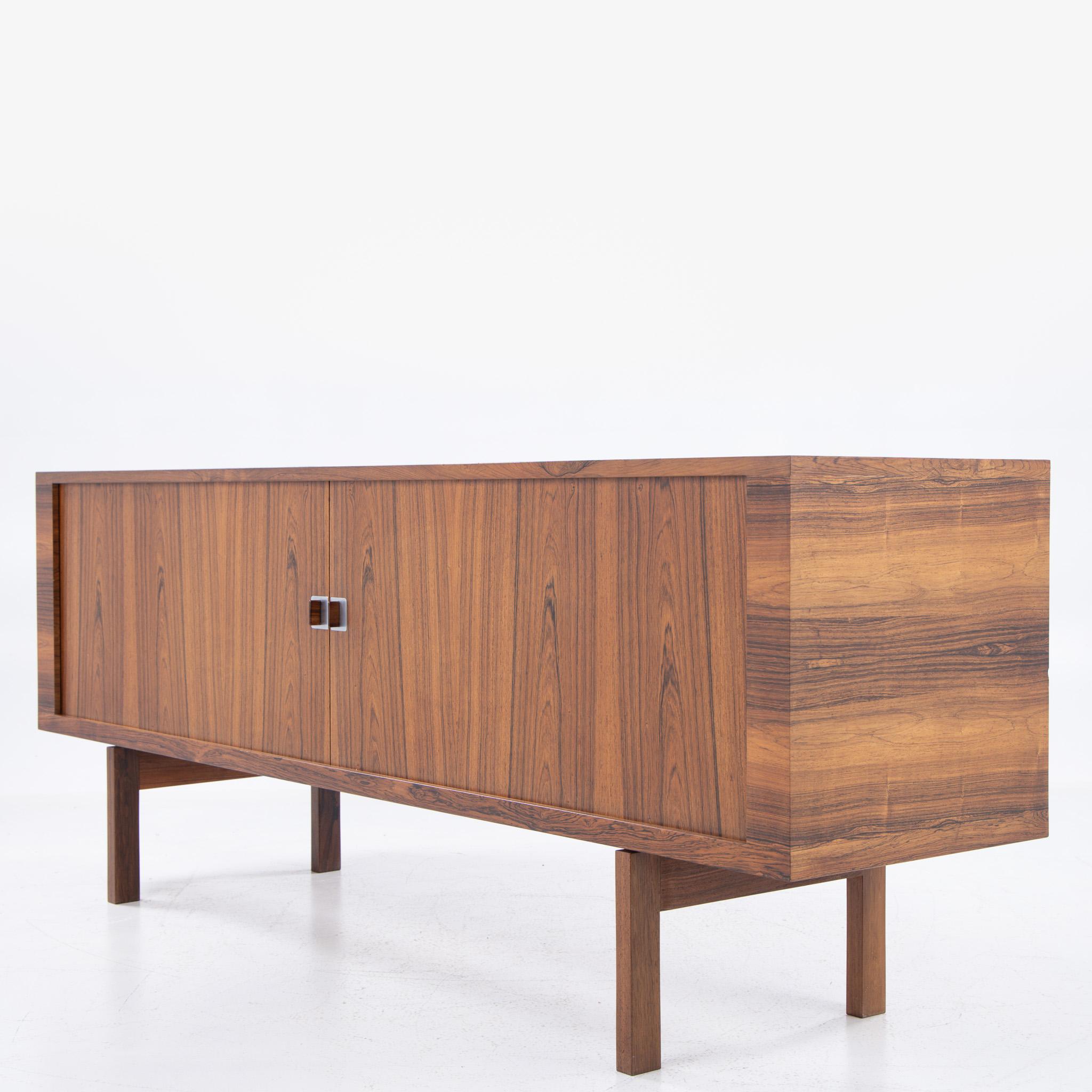 RY 25 - Sideboard in Brazilian rosewood with tambour doors wooden legs. Designed by Hans J. Wegner and made by RY Furniture.