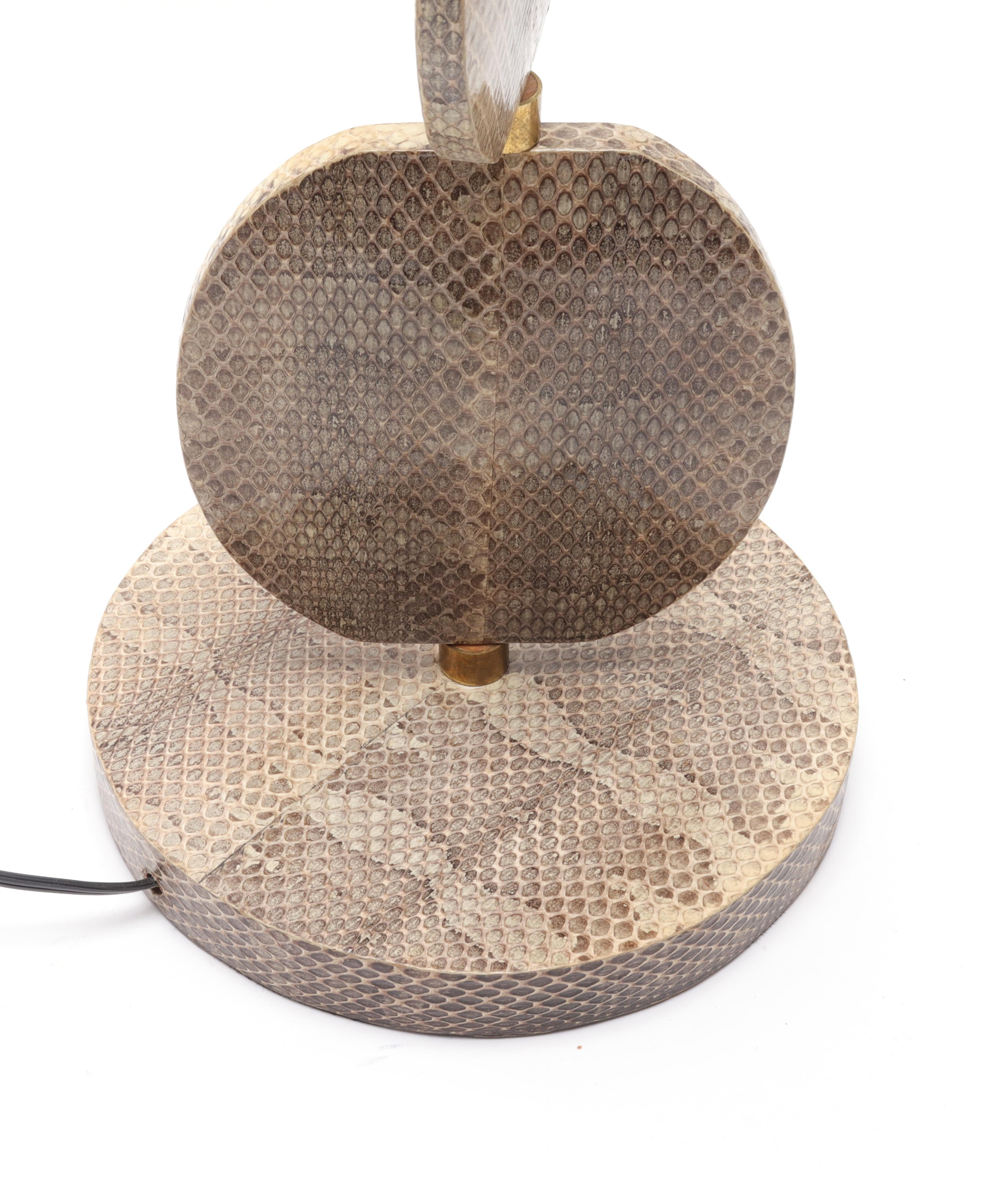 Late 20th Century R & Y Augousti French Modern Snakeskin Table Lamp