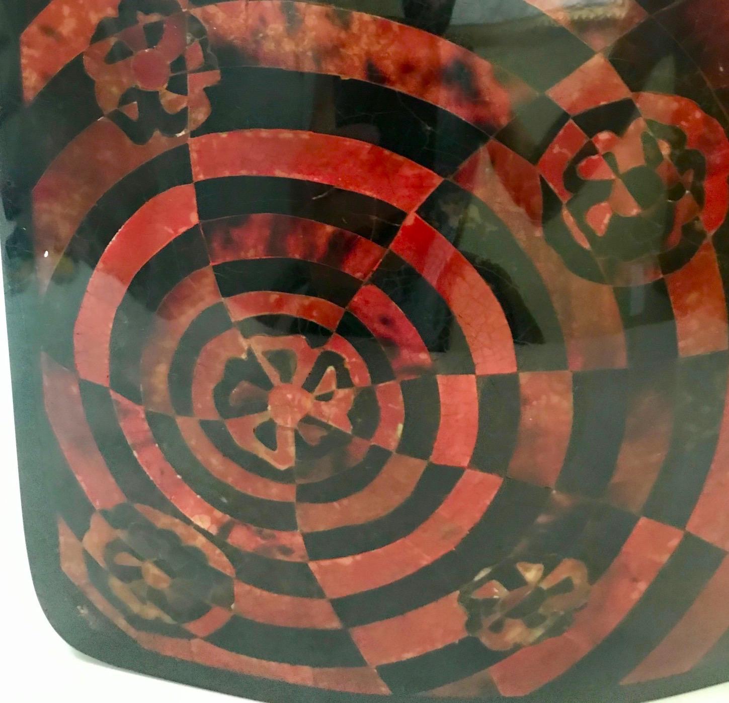 R&Y Augousti Geometric Pen-Shell Vase with Mosaic Inlays 1