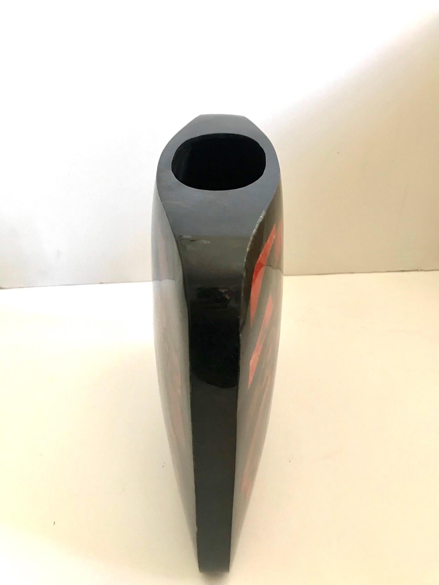 R&Y Augousti Geometric Pen-Shell Vase with Mosaic Inlays 3