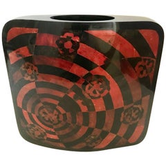 R&Y Augousti Geometric Pen-Shell Vase with Mosaic Inlays