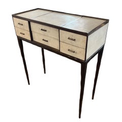 Mesa consola R&Y Augousti 'Melting Cosima', piel de zapa y latón, años 90