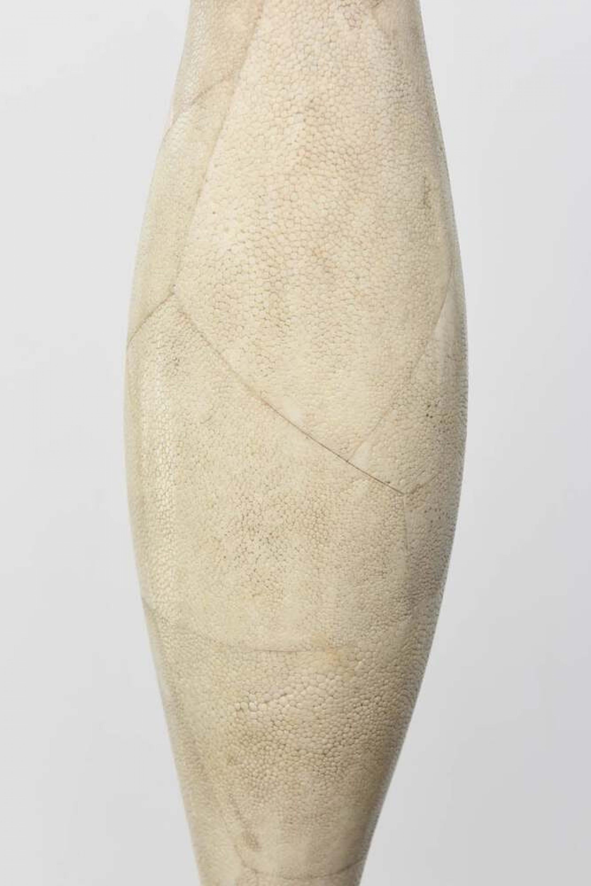 20th Century R&Y Augousti Midcentury Continental Modern Large Shagreen Vase For Sale