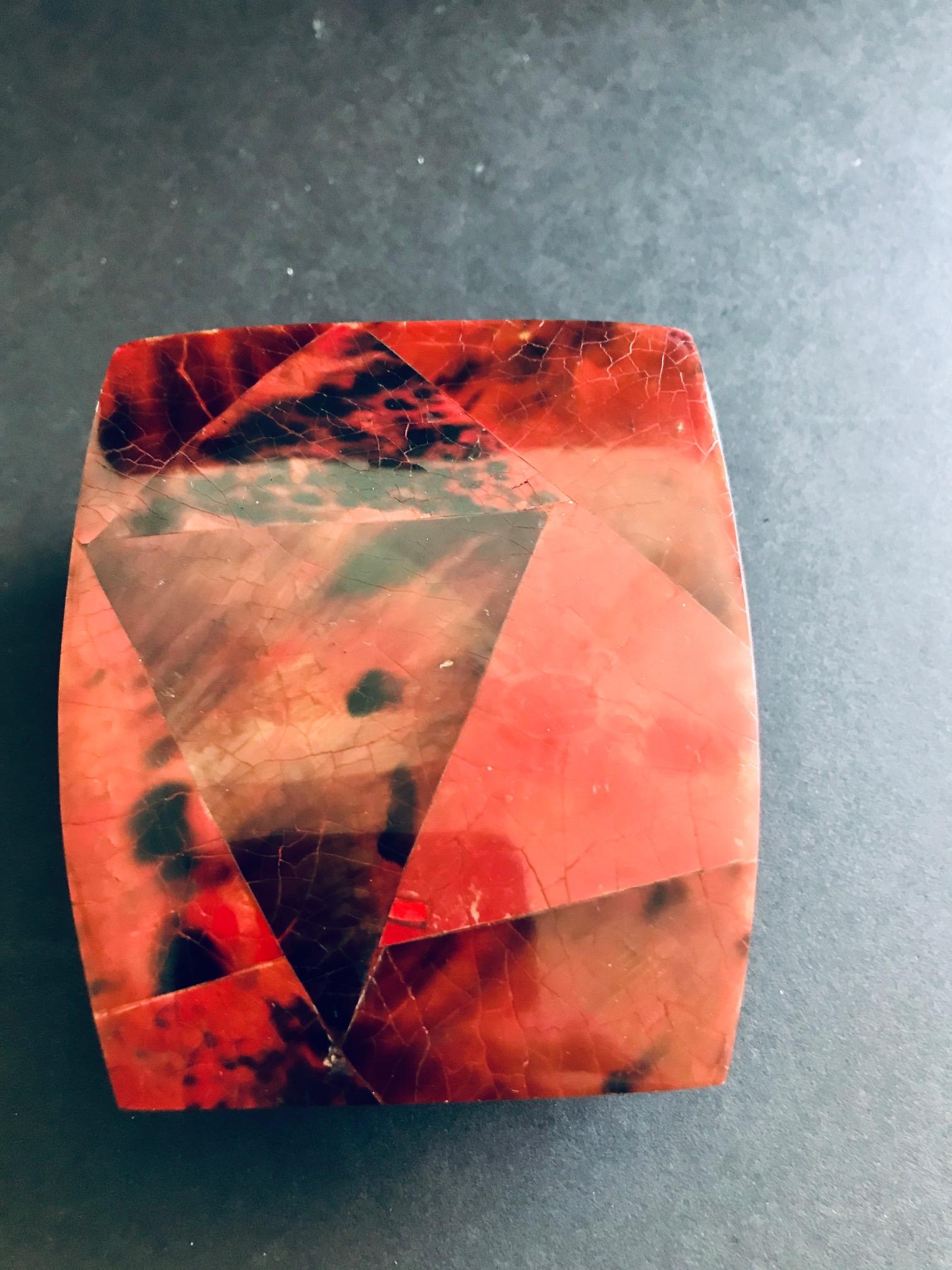 R&Y Augousti Mosaic Trinket Box in Exotic Red Pen-Shell 5