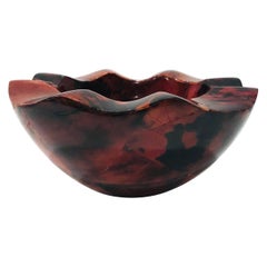 R&Y Augousti Organic Pen-Shell Bowl with Mosaic Inlays in Red & Black circa 2000