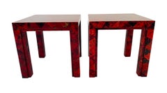 R&Y Augousti Paris Red Pen Shell Side Tables
