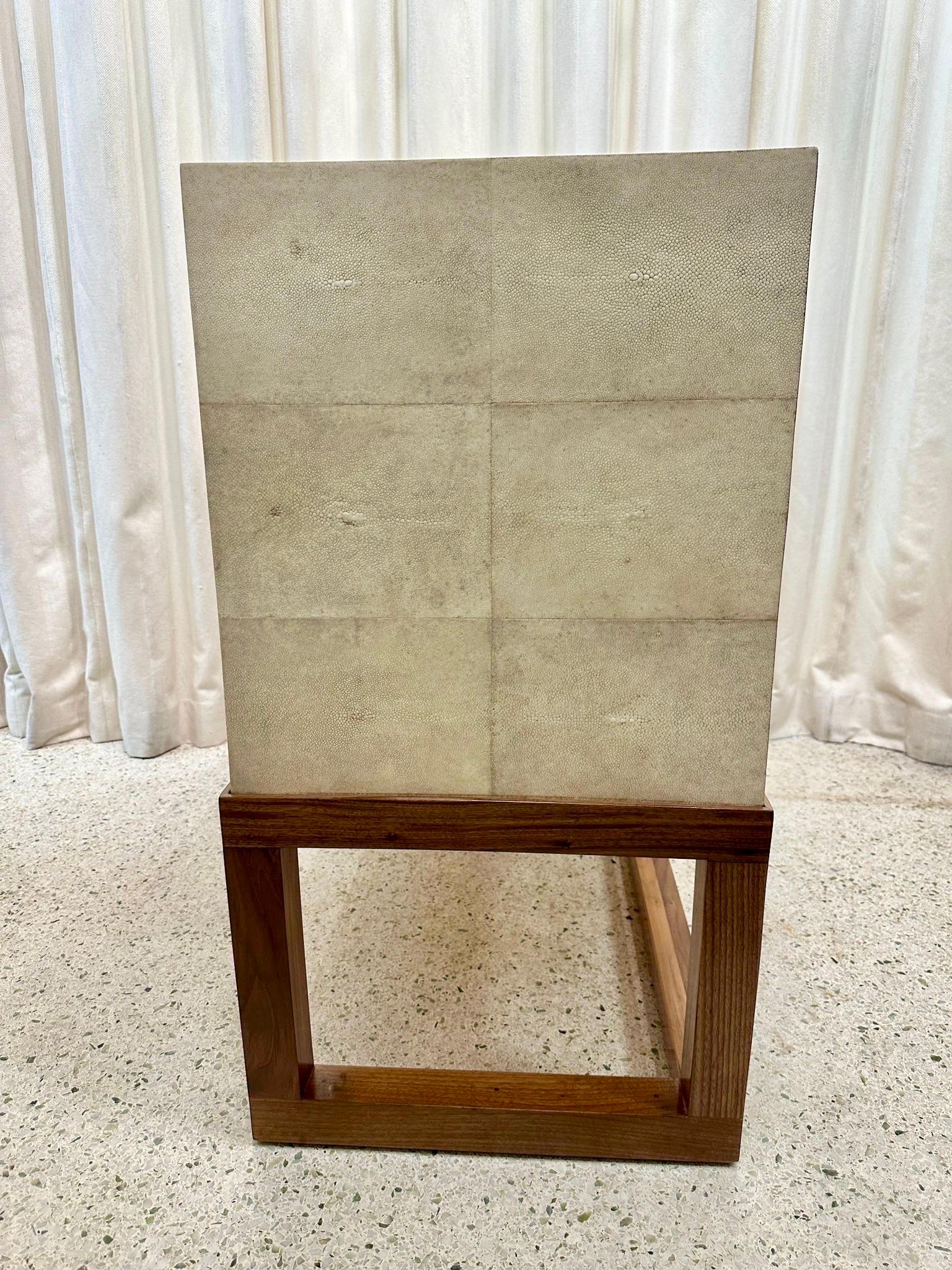 R&Y Augousti Paris - Shagreen Credenza/ Console Cabinet In Good Condition In North Miami, FL