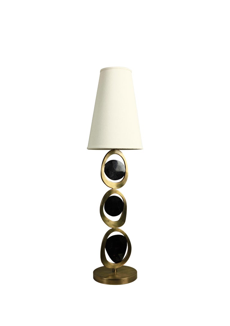 Peacock Table Lamp in Shagreen or Shell w/bronze patina brass by R&Y  Augousti For Sale at 1stDibs