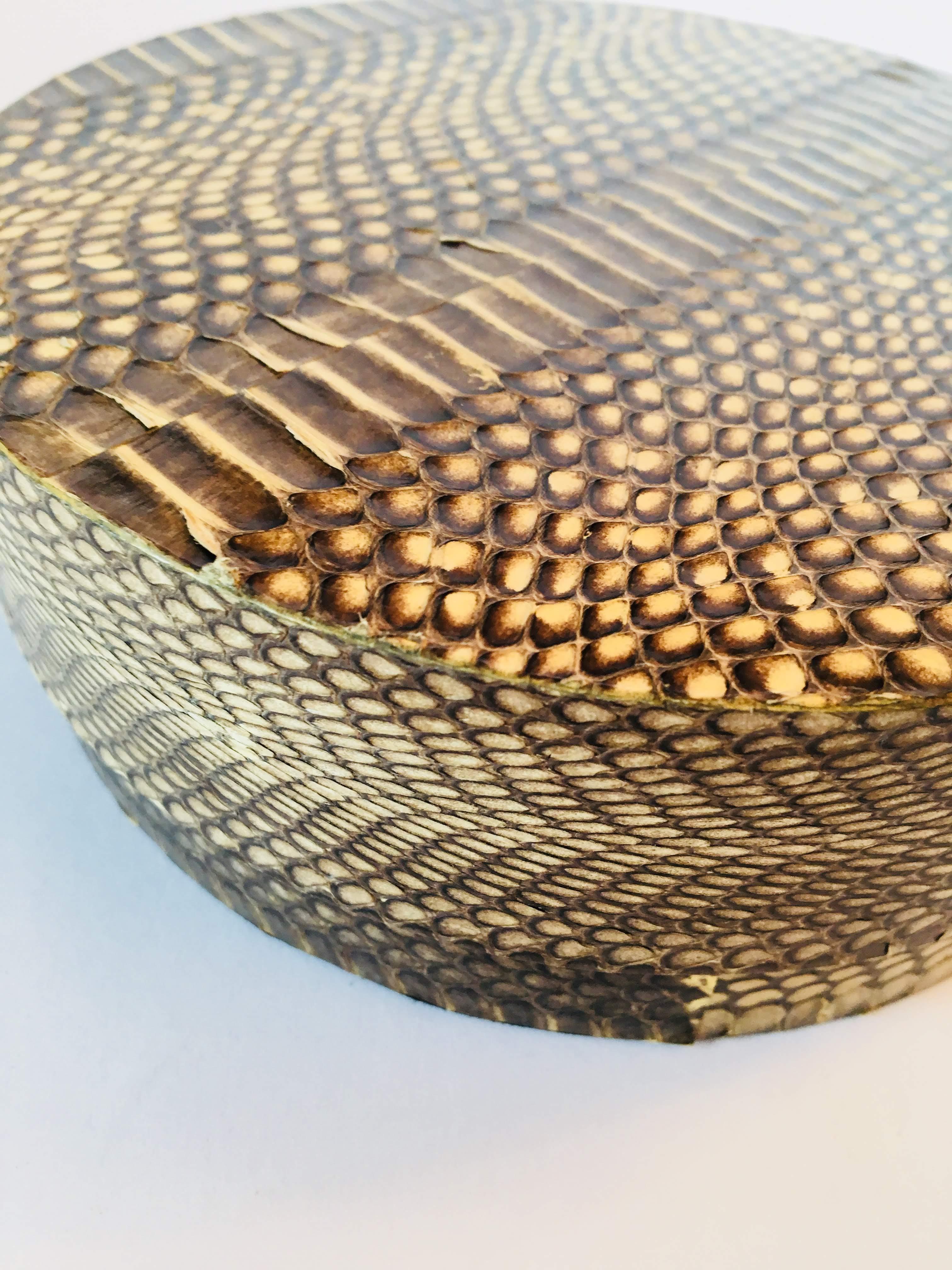 R&Y Augousti large round python box.