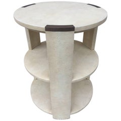 R&Y Augousti Shagreen Bronze Mount Three-Tier Table