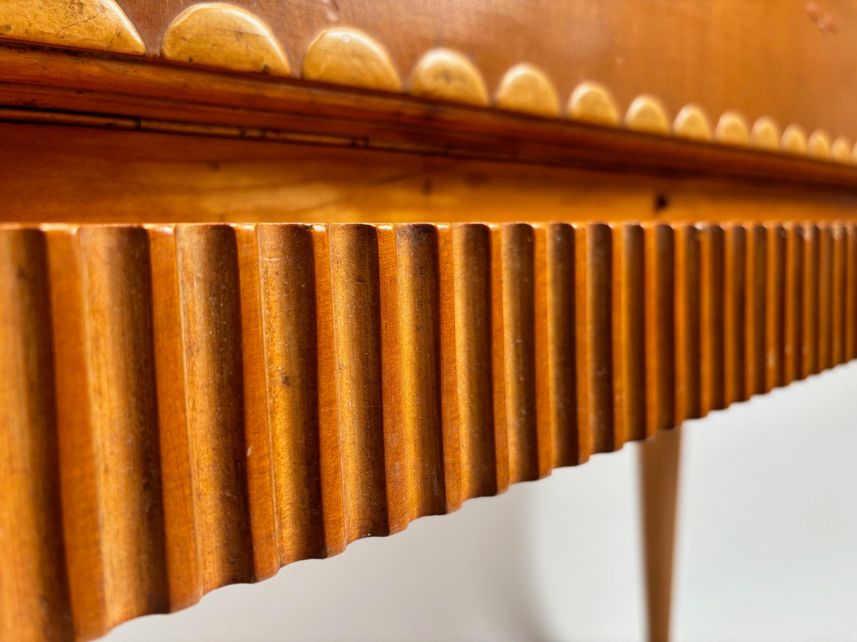 Italian ry Bar Mid-Century, Paolo Buffa Style, wood and brass. Italy, 1950s For Sale