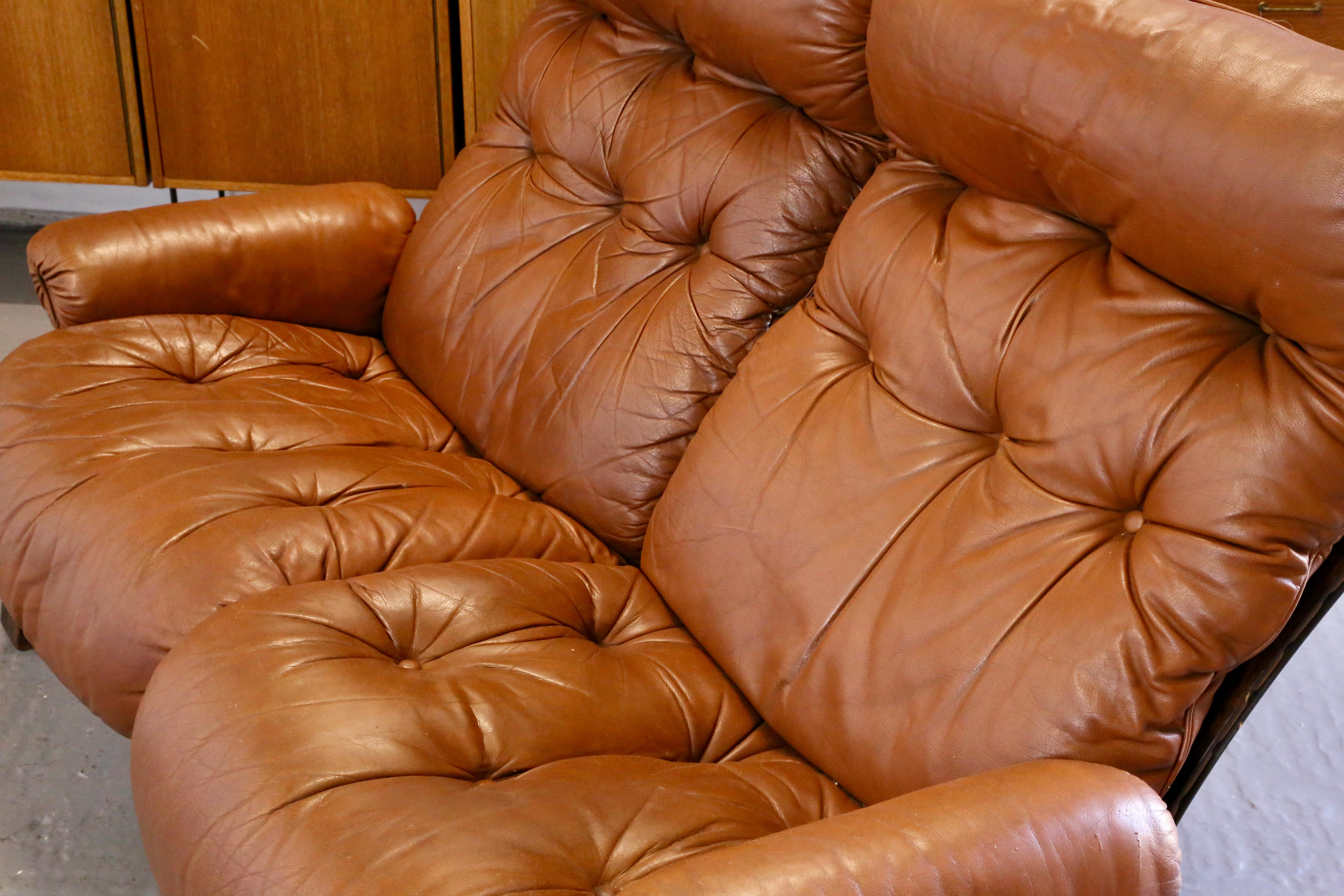 Canapés de salon/chaises en cuir Ry-Wing d'Elsa & Nordahl Solheim pour Rybo Rykken en vente 5