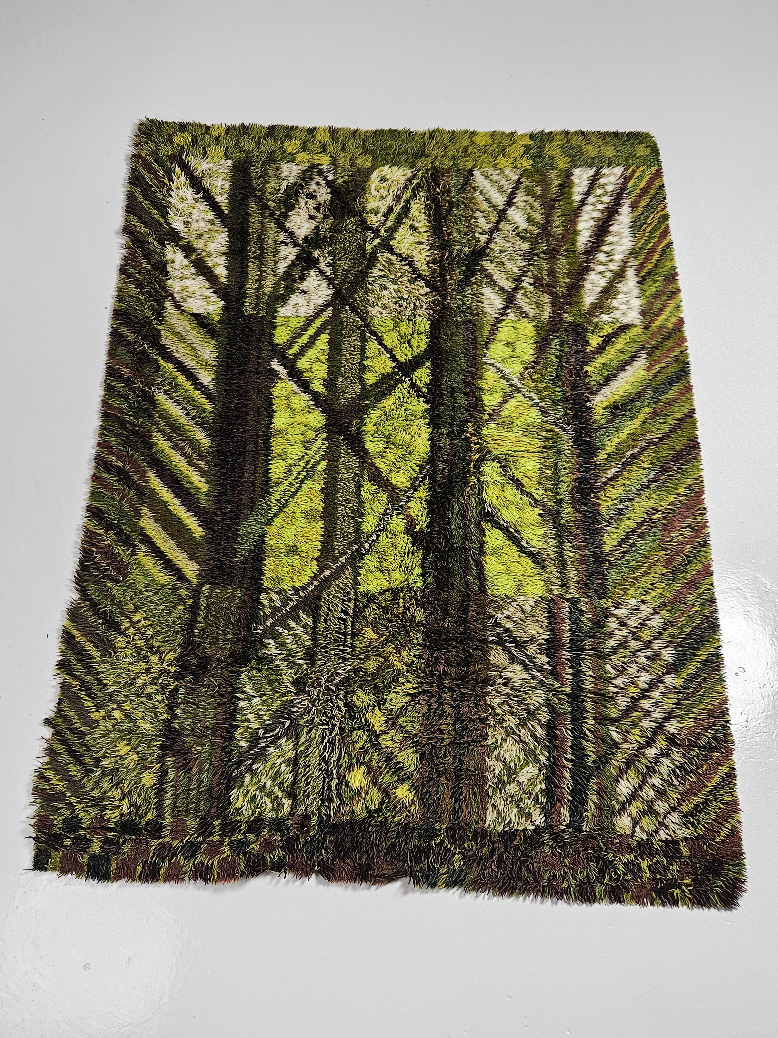 Swedish Rya carpet 'Kolmården' by Marianne Richter, Östergyllan, Sweden, 1960s For Sale