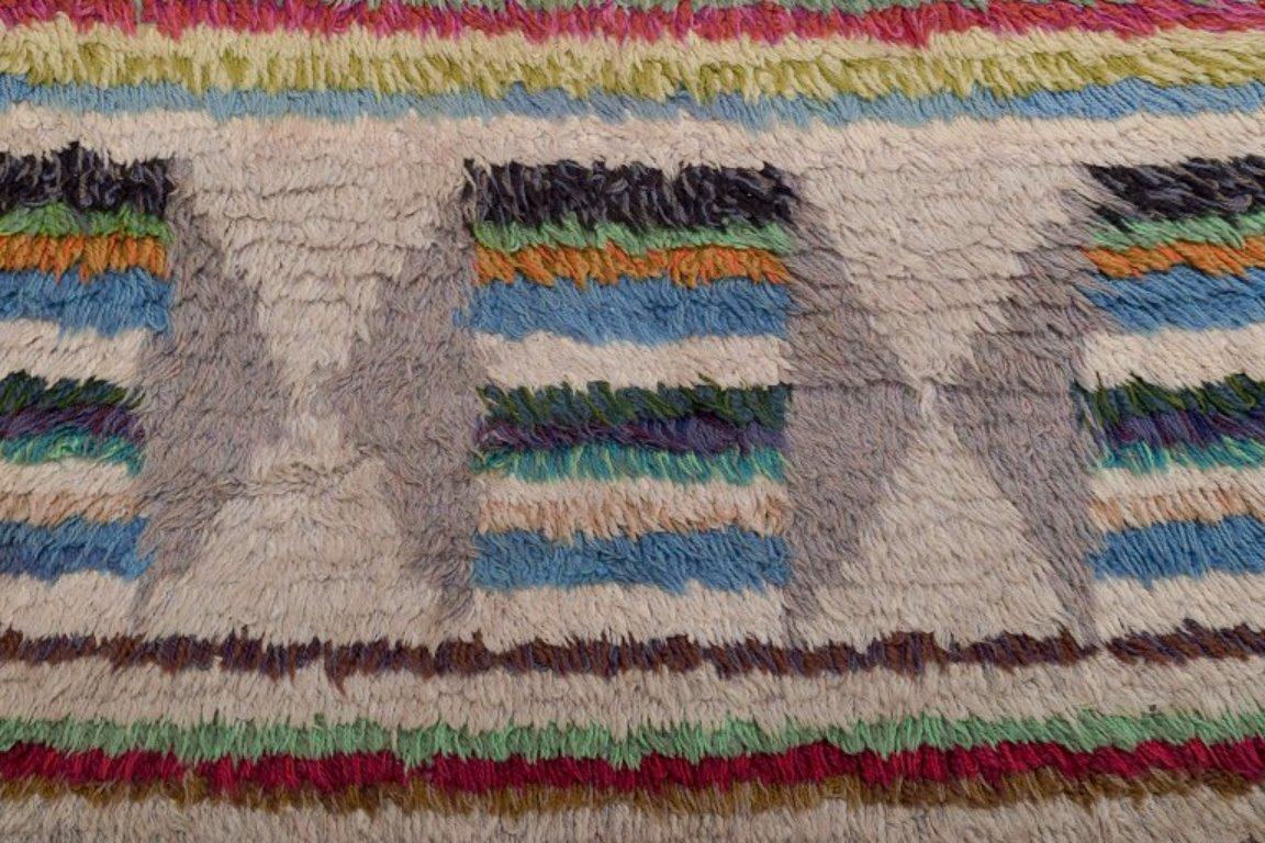 Scandinavian Modern Rya carpet, Sweden. Modernist design. From the 1970s. For Sale