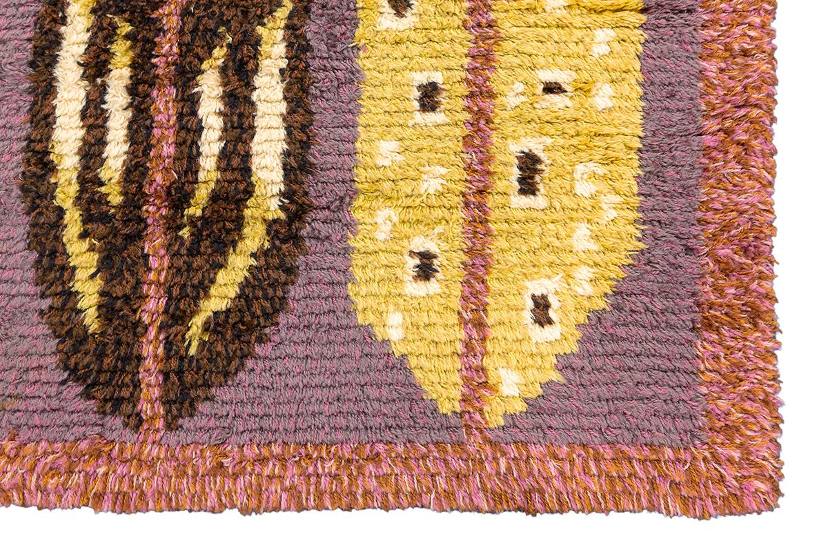Hand-Knotted Rya Rug Abstract Design Mollaianrugs Collection For Sale