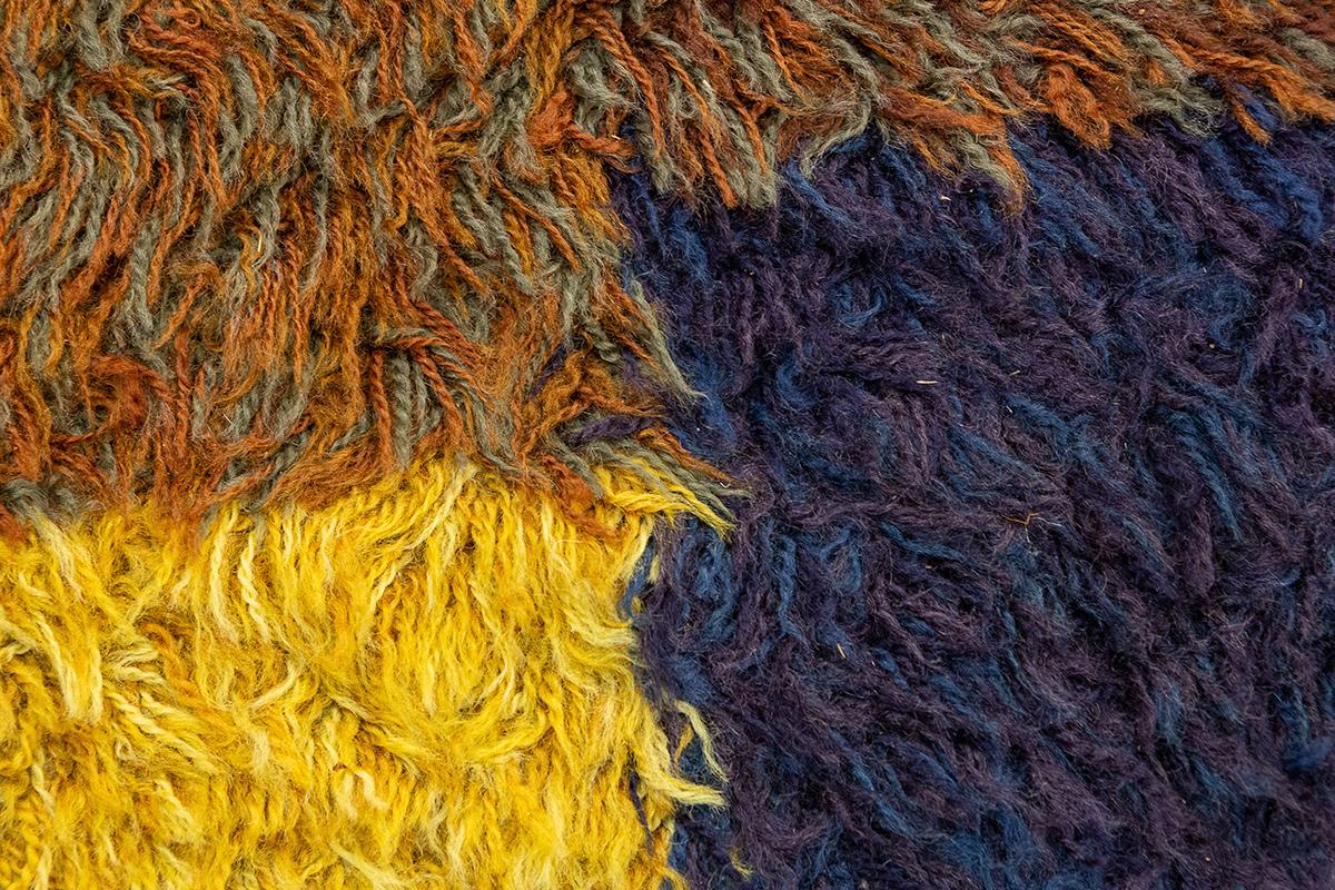 Hand-Knotted Rya Rug Abstract Design Mollaianrugs Collection For Sale